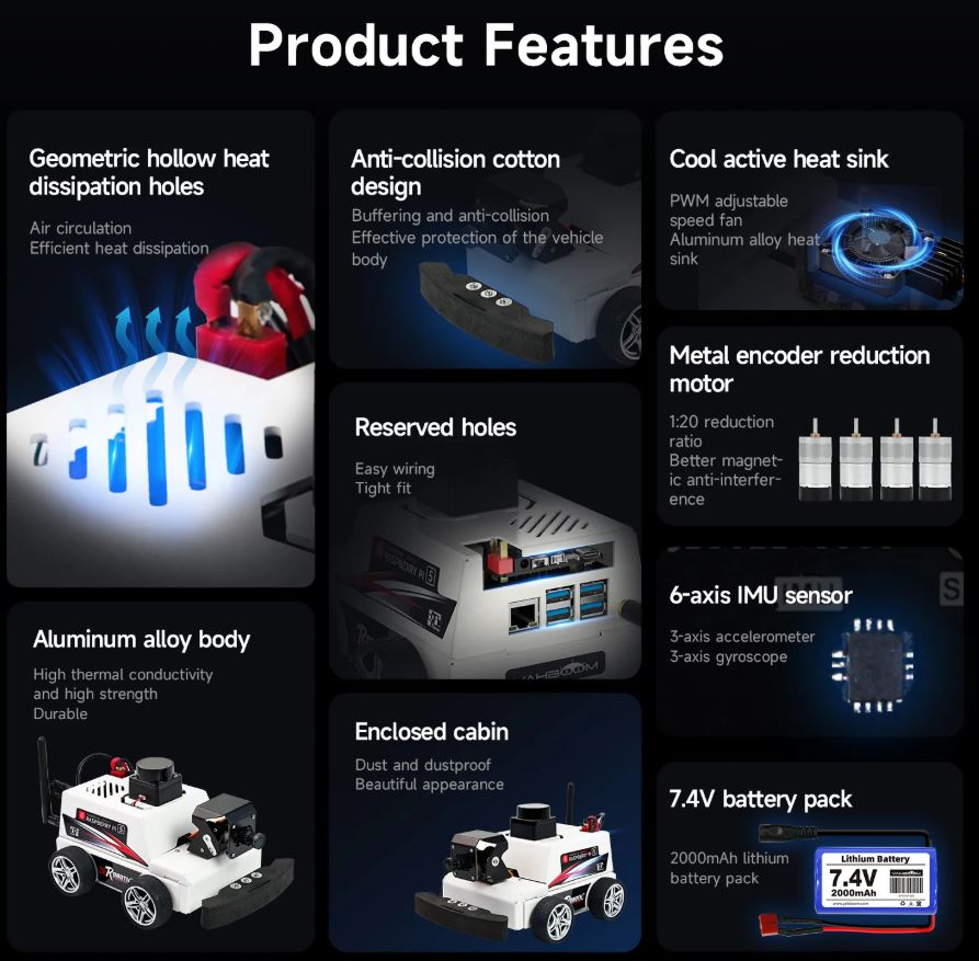 Кола робот МикроРОС Pi5 