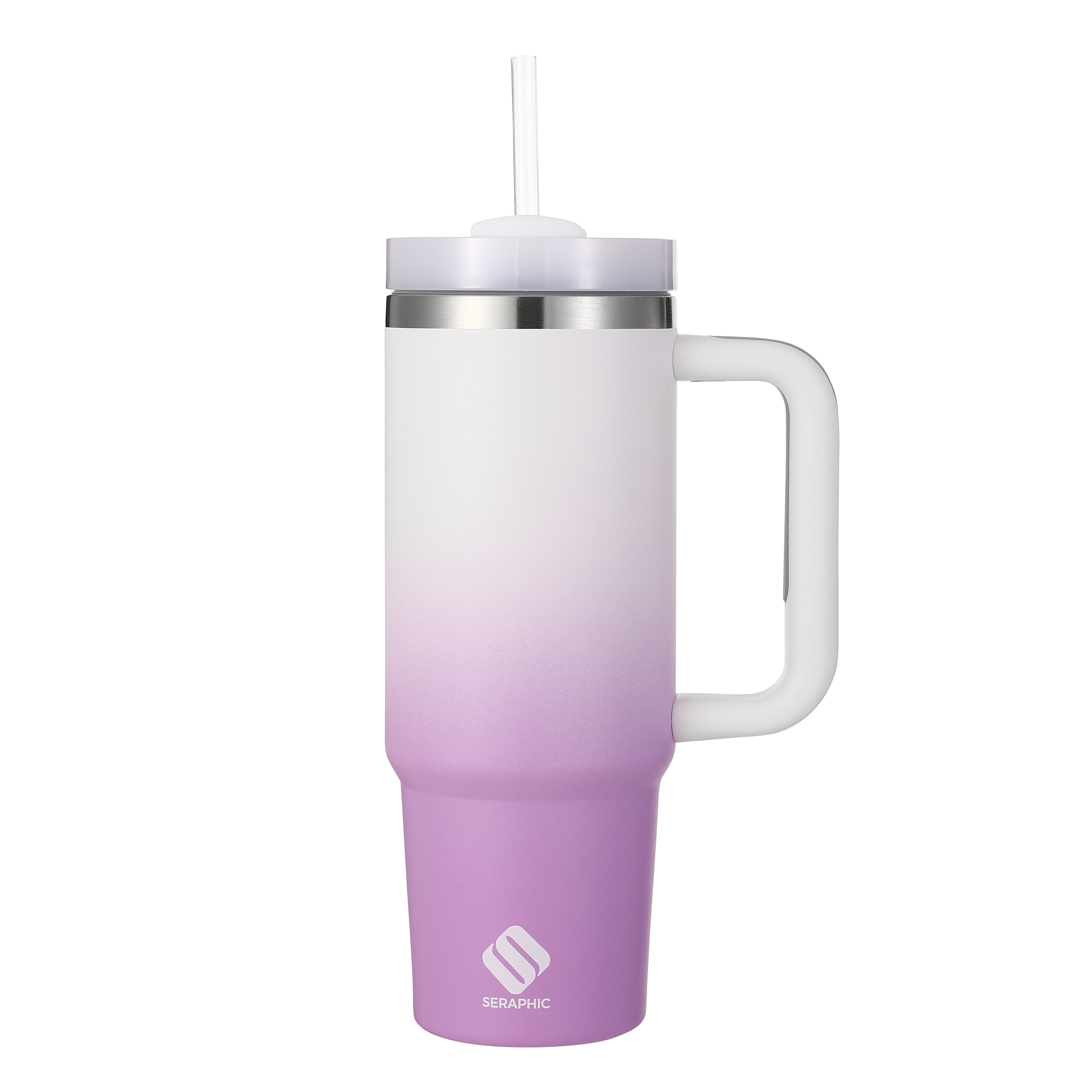 30oz Stainless Steel Tumbler with Straw – Purple