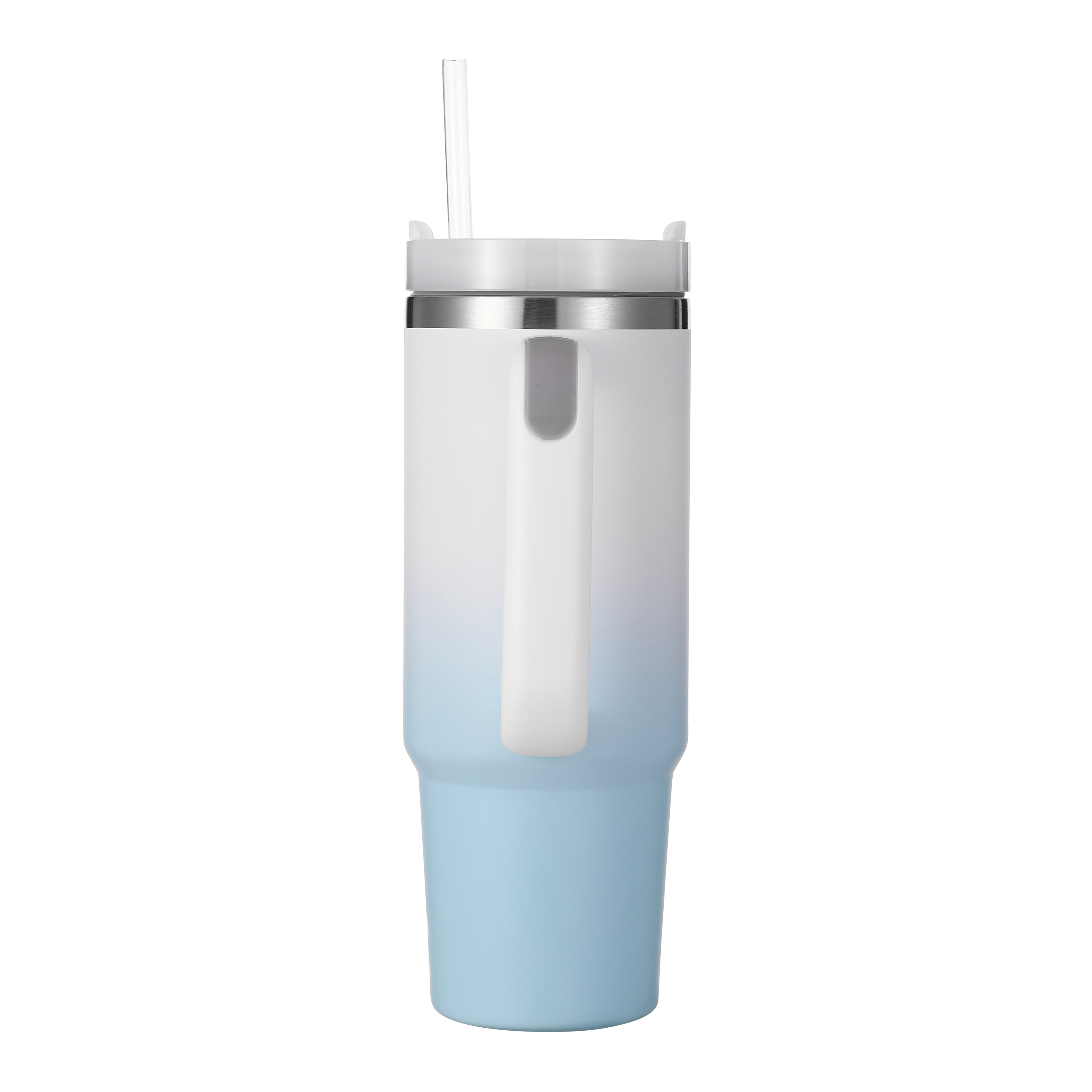 30oz Stainless Steel Tumbler with Straw – Blue