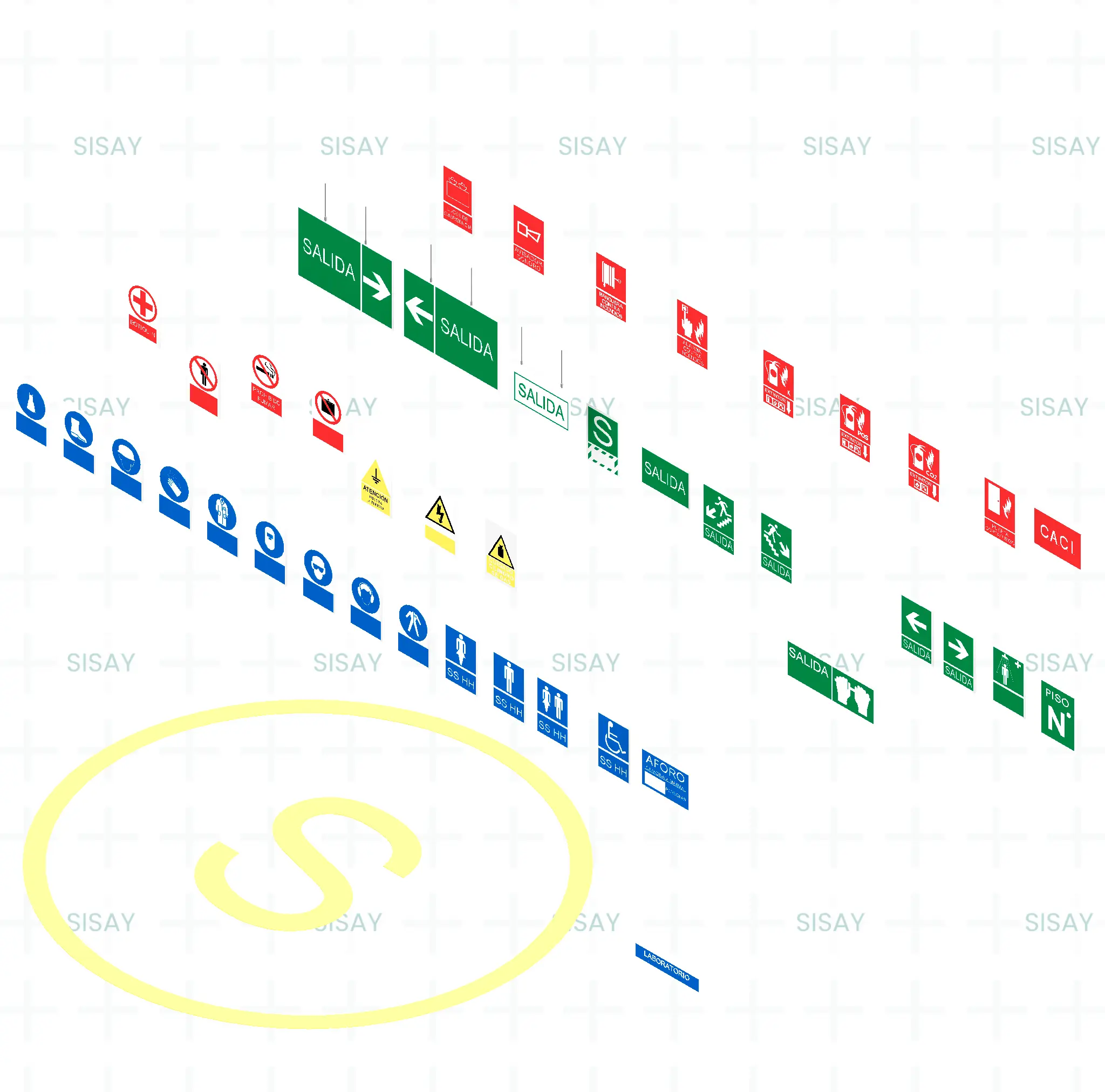 Paquete Señalética y Evacuacion para proyectos BIM