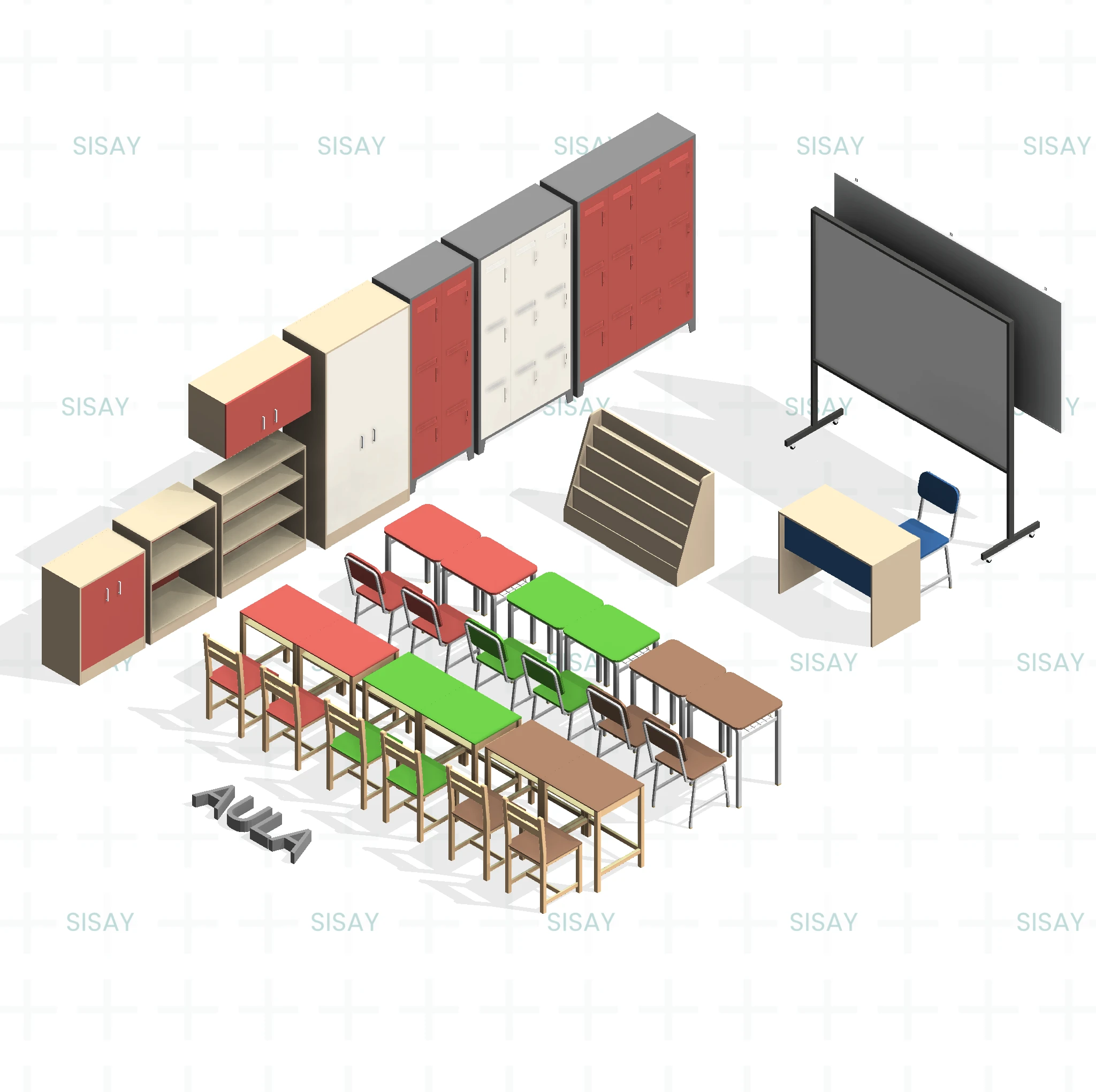 Paquete BIM Nivel Secundaria – Mobiliario y Equipamiento Escolar según Normativa MINEDU