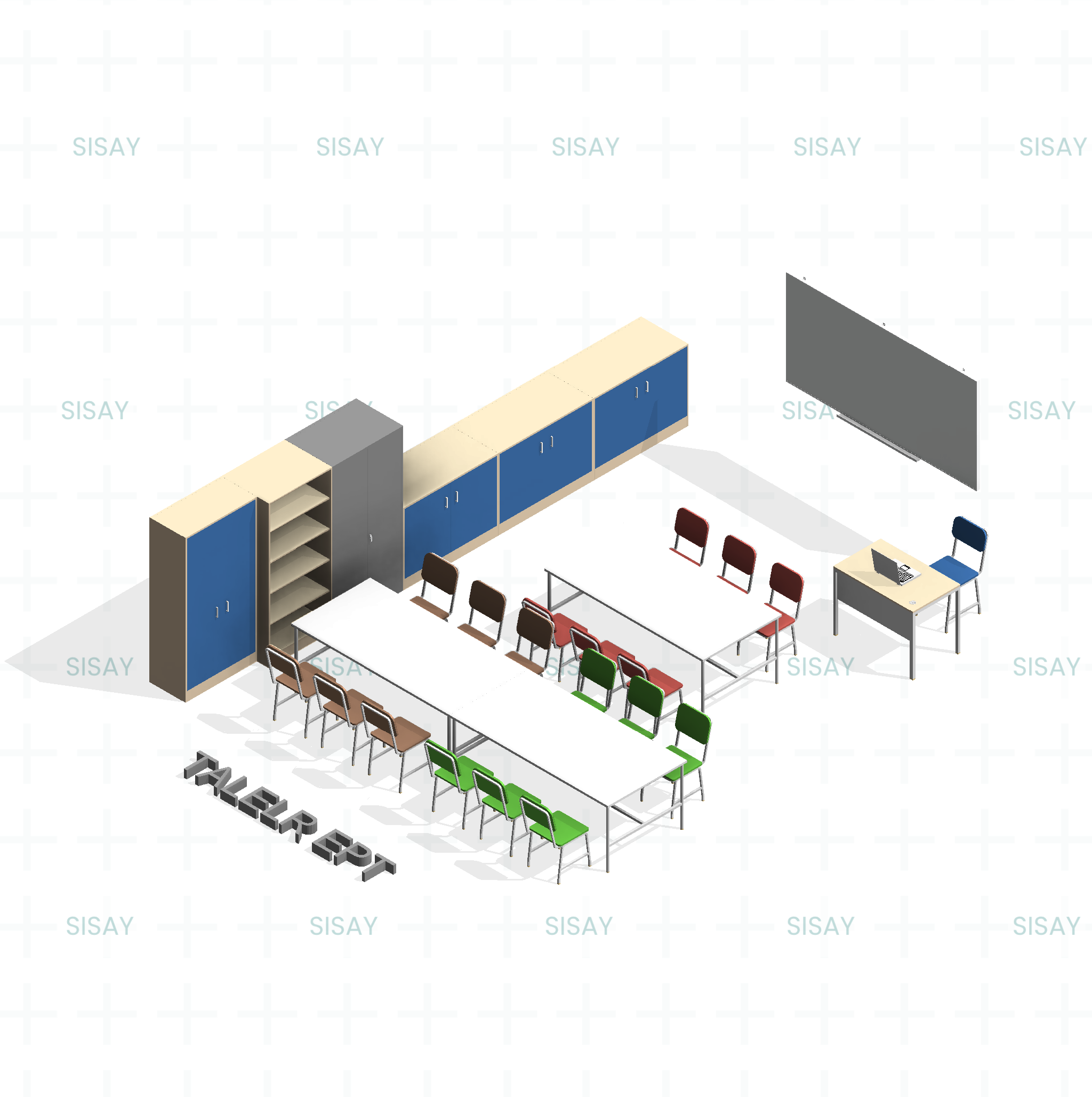 Paquete BIM Nivel Secundaria – Mobiliario y Equipamiento Escolar según Normativa MINEDU