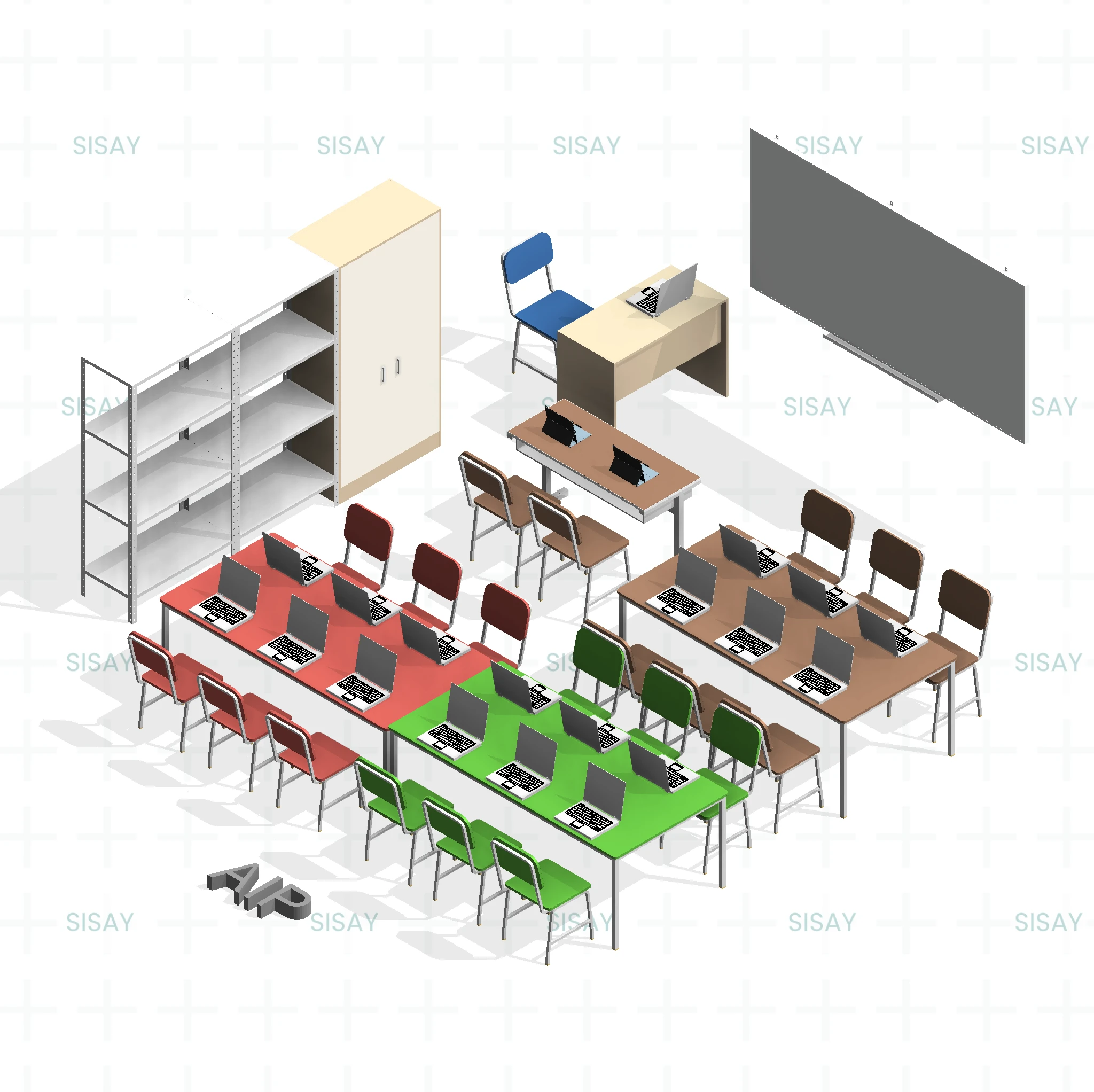 Paquete BIM Nivel Secundaria – Mobiliario y Equipamiento Escolar según Normativa MINEDU