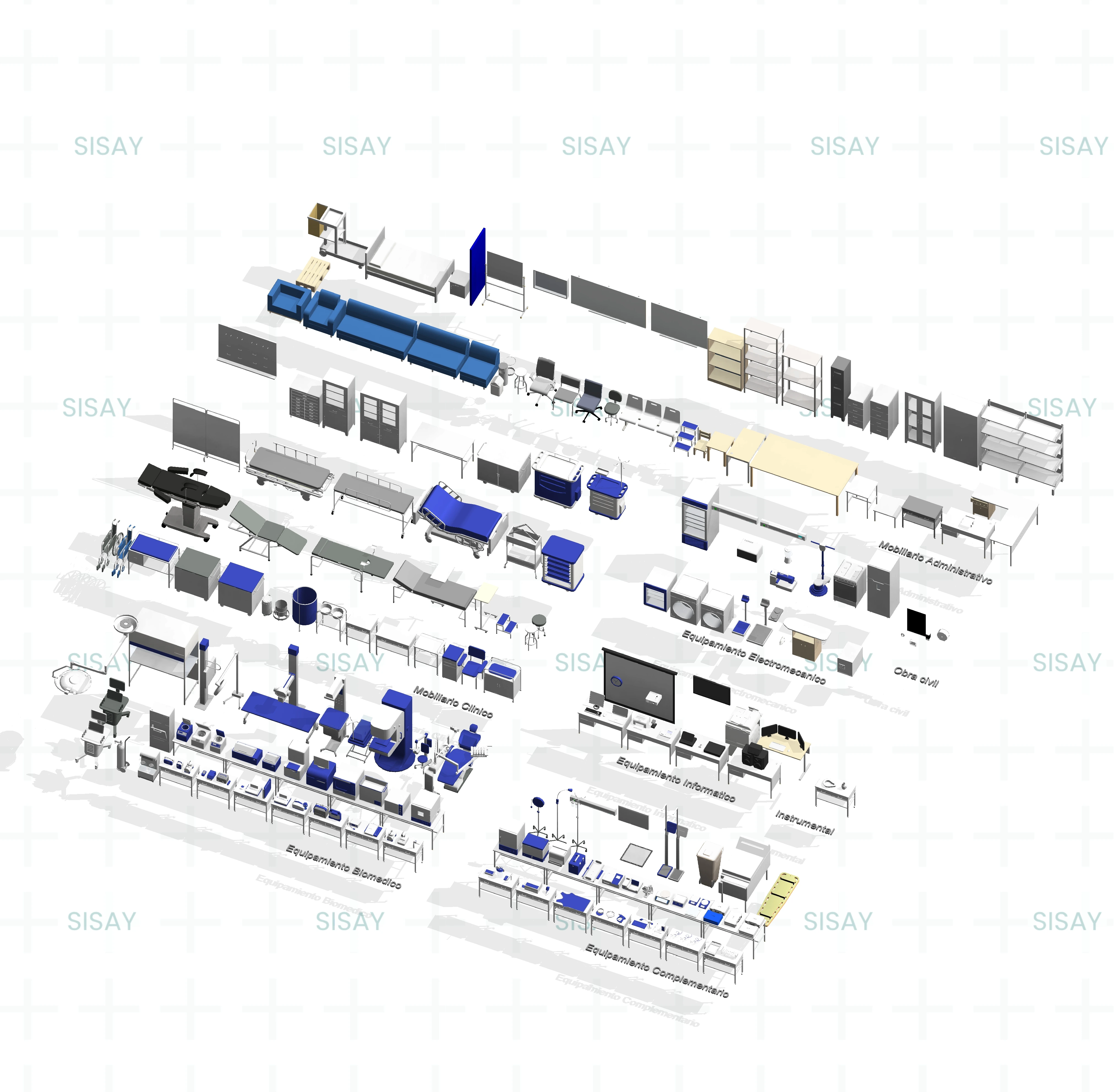 Familias BIM para Centros de Salud – Equipamiento Médico, Mobiliario y Laboratorio