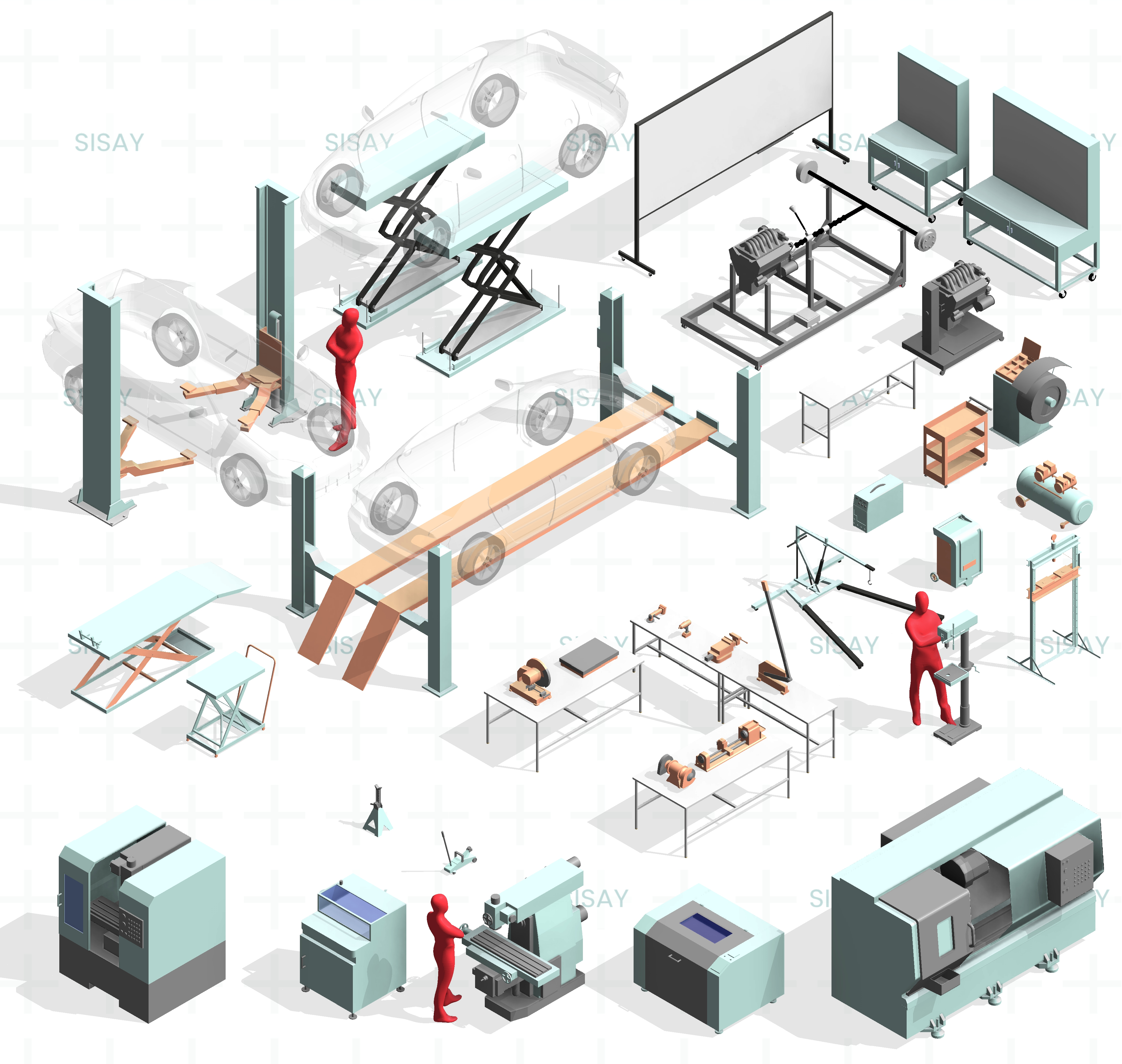 Pack BIM Taller Mecánico e Industrial – Familias Revit Profesionales para Proyectos Técnicos y Educación