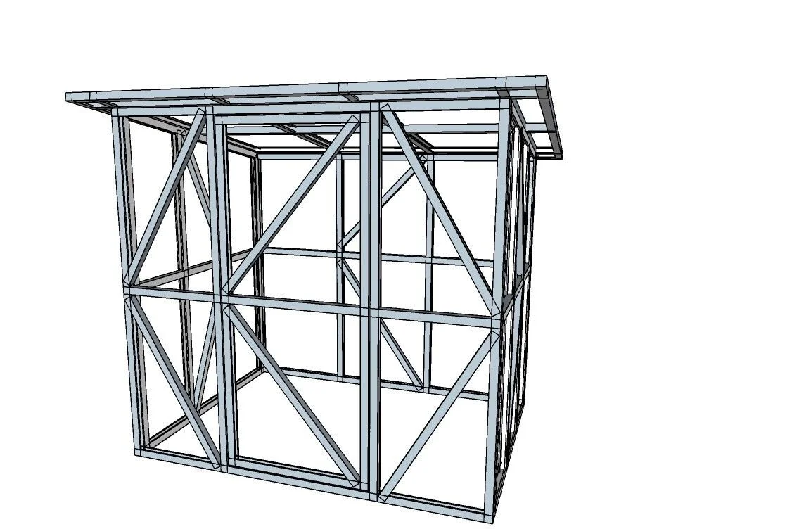 Sandėlis 1,5x2 m (su vienšlaičiu stogu)