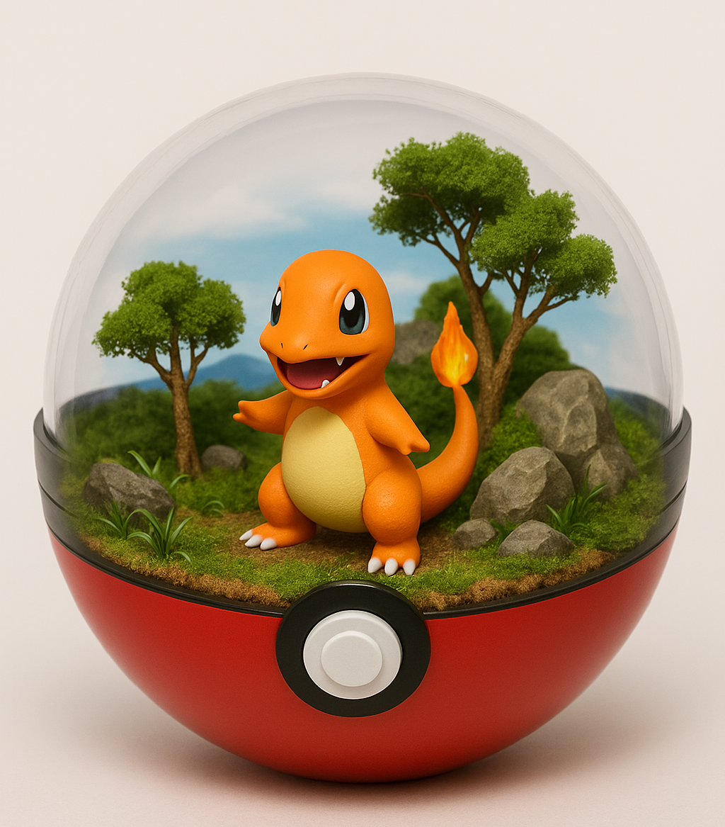 Diorama Charmander pokébola