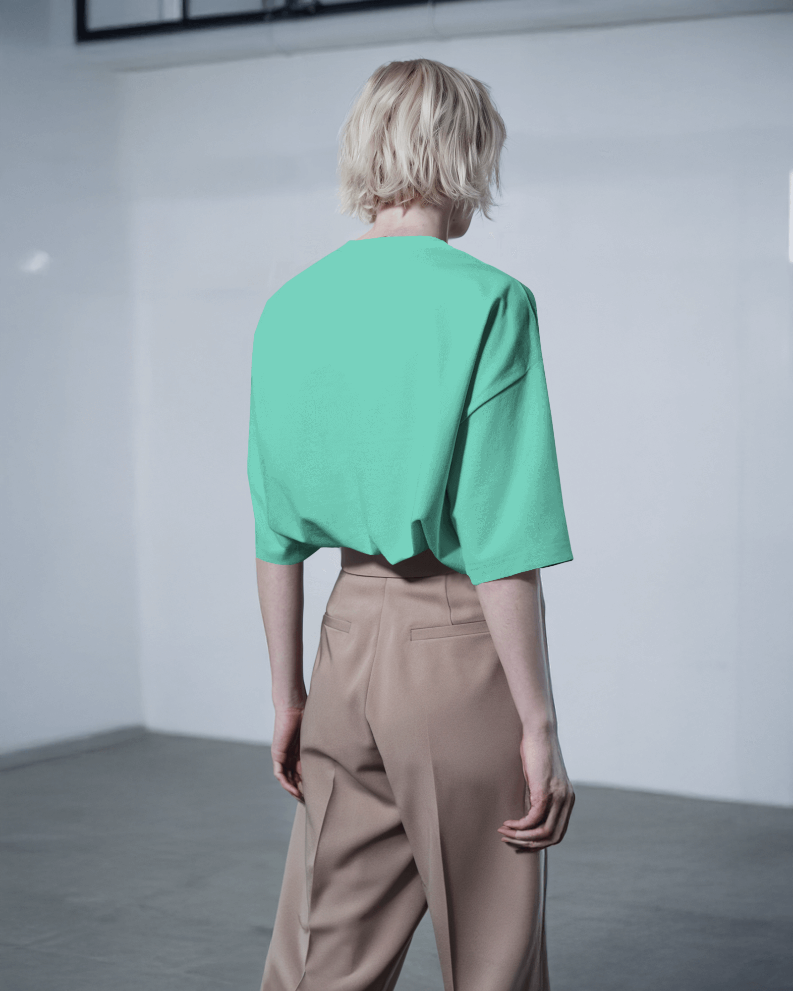 Soft Sage – Women's Plain Oversized Tee 200 GSM