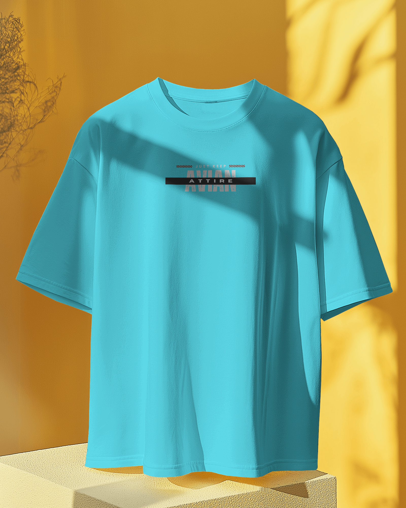 Prof. Penguin – Powder Blue 260 GSM Oversized Tee