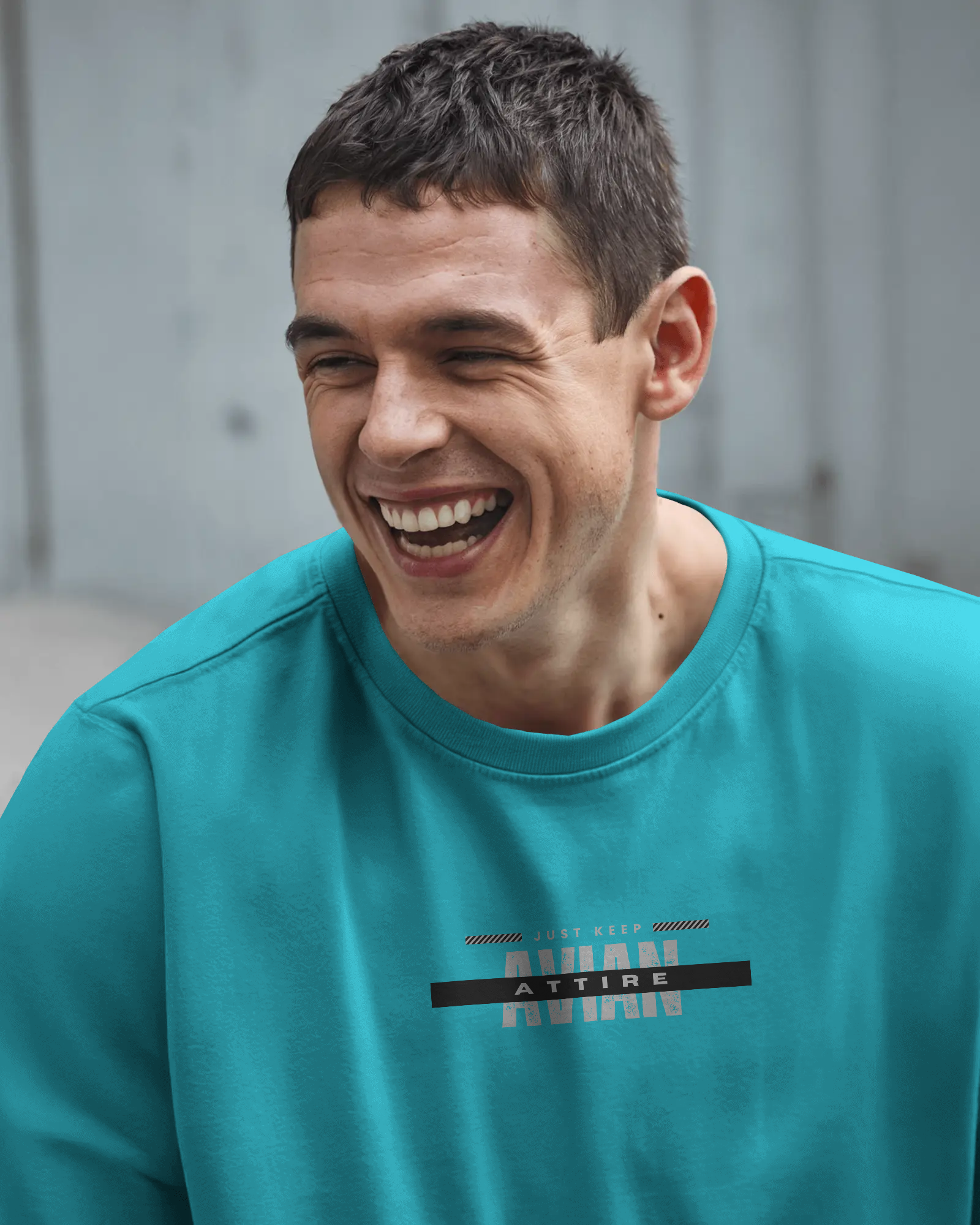 Prof. Penguin – Powder Blue 260 GSM Oversized Tee