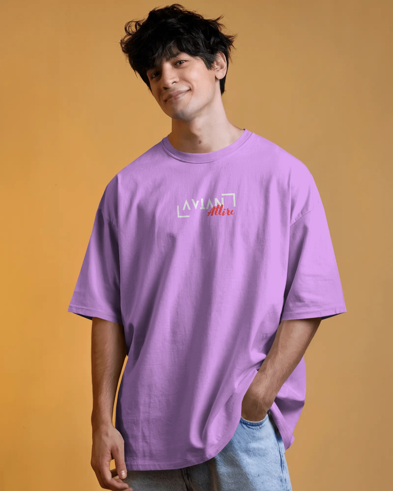 Lavender Oversized Graphic T-Shirt – 230 GSM | Soft Hue, Bold Statement