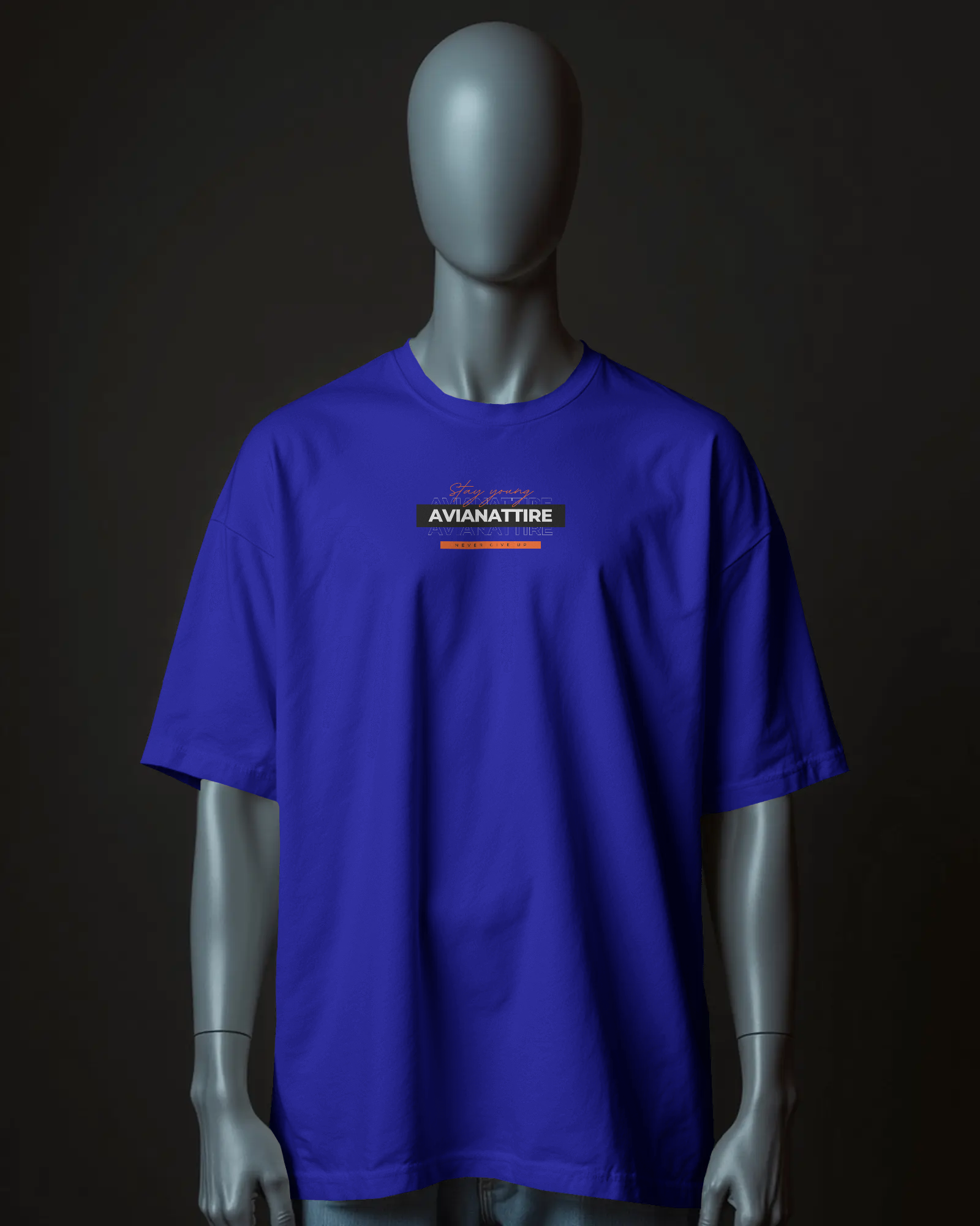 Navy Blue Oversized Graphic T-Shirt – 230 GSM