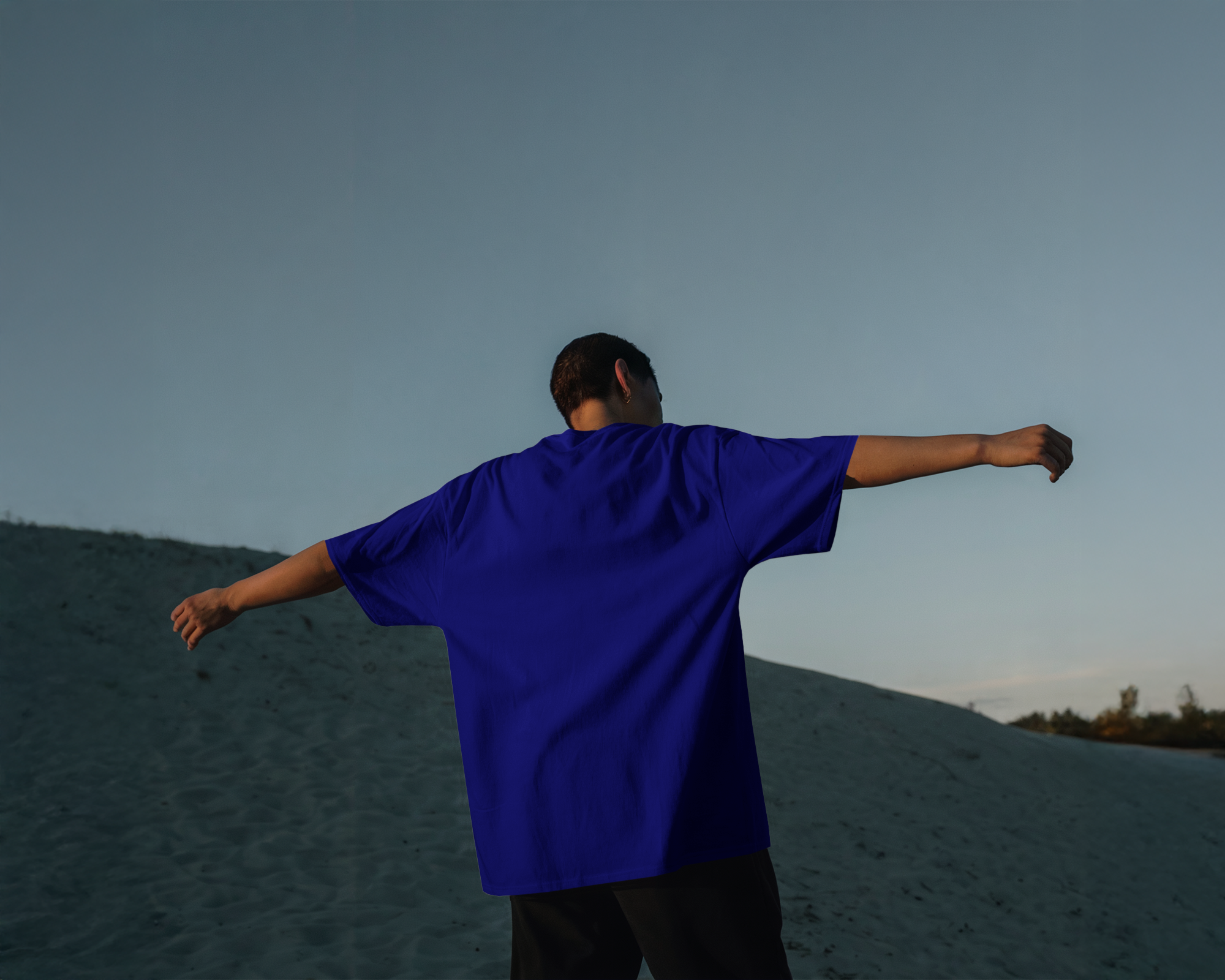 Navy Blue Oversized Graphic T-Shirt – 230 GSM