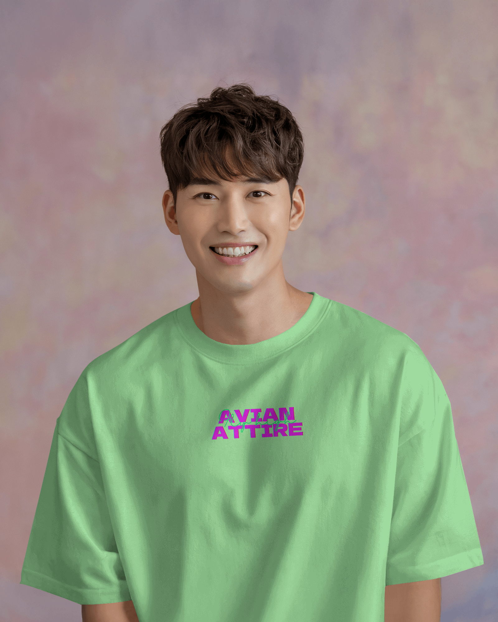 Sage Green Oversized T-Shirt – 260 GSM | Avian Attire Signature Print