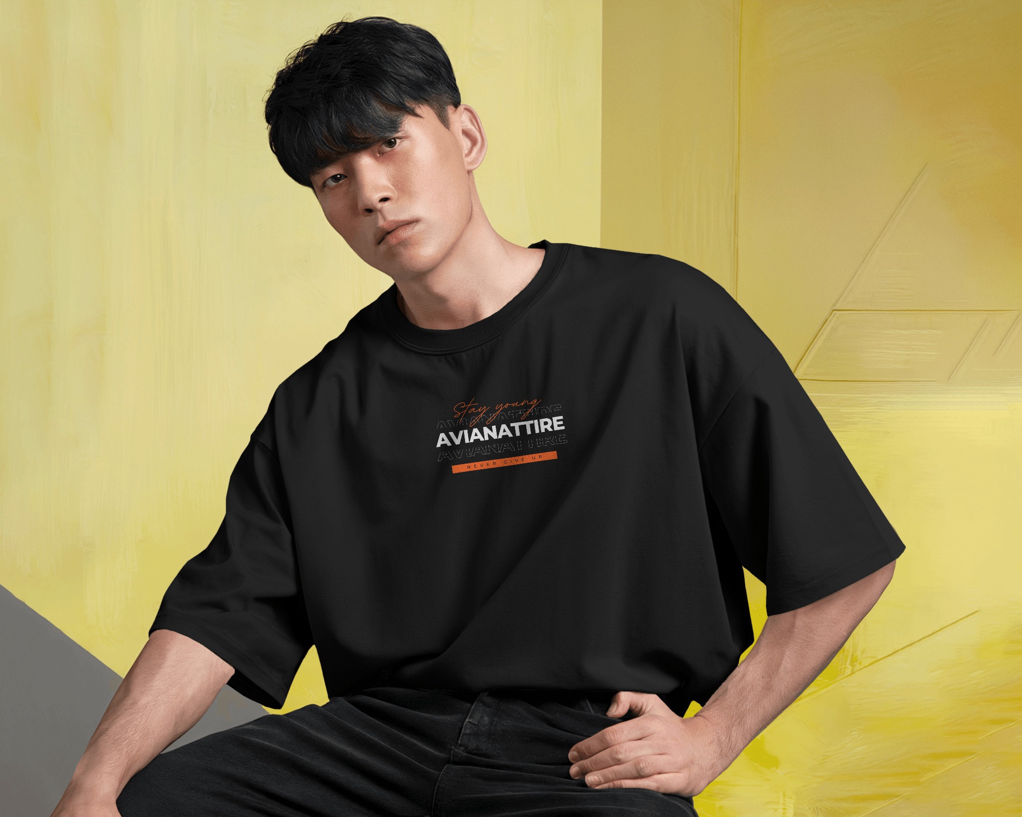 Black Oversized T-Shirt – 260 GSM | Fierce Eagle Graphic