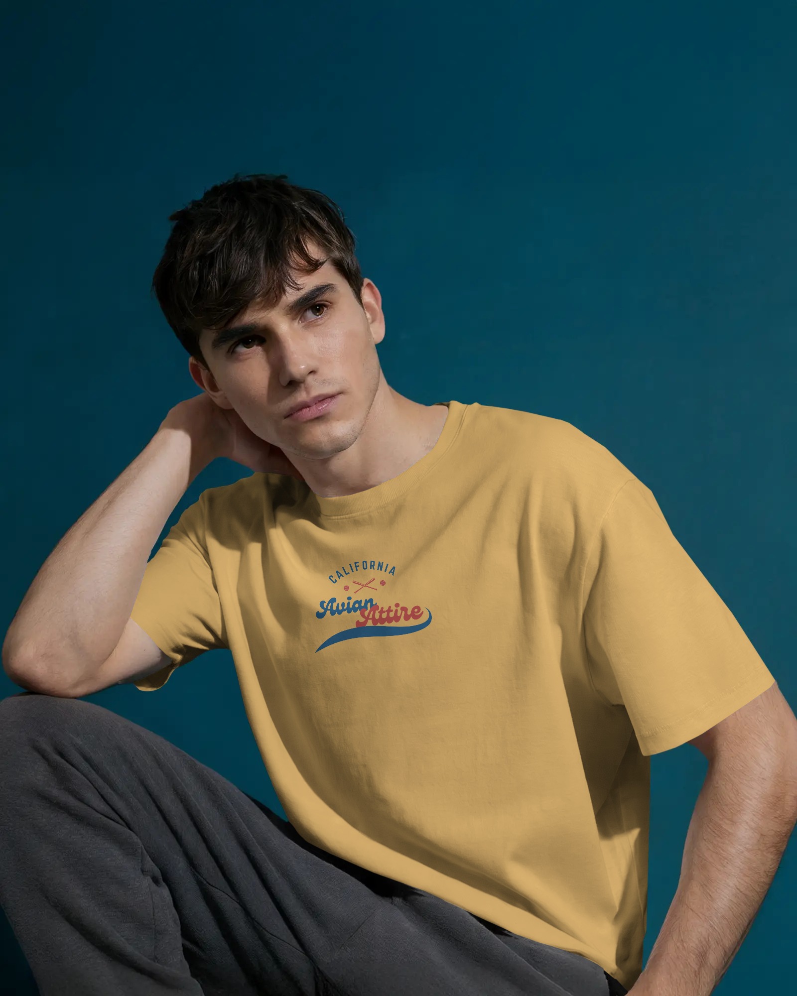 Beige Oversized T-Shirt – 260 GSM | Majestic Eagle Graphic