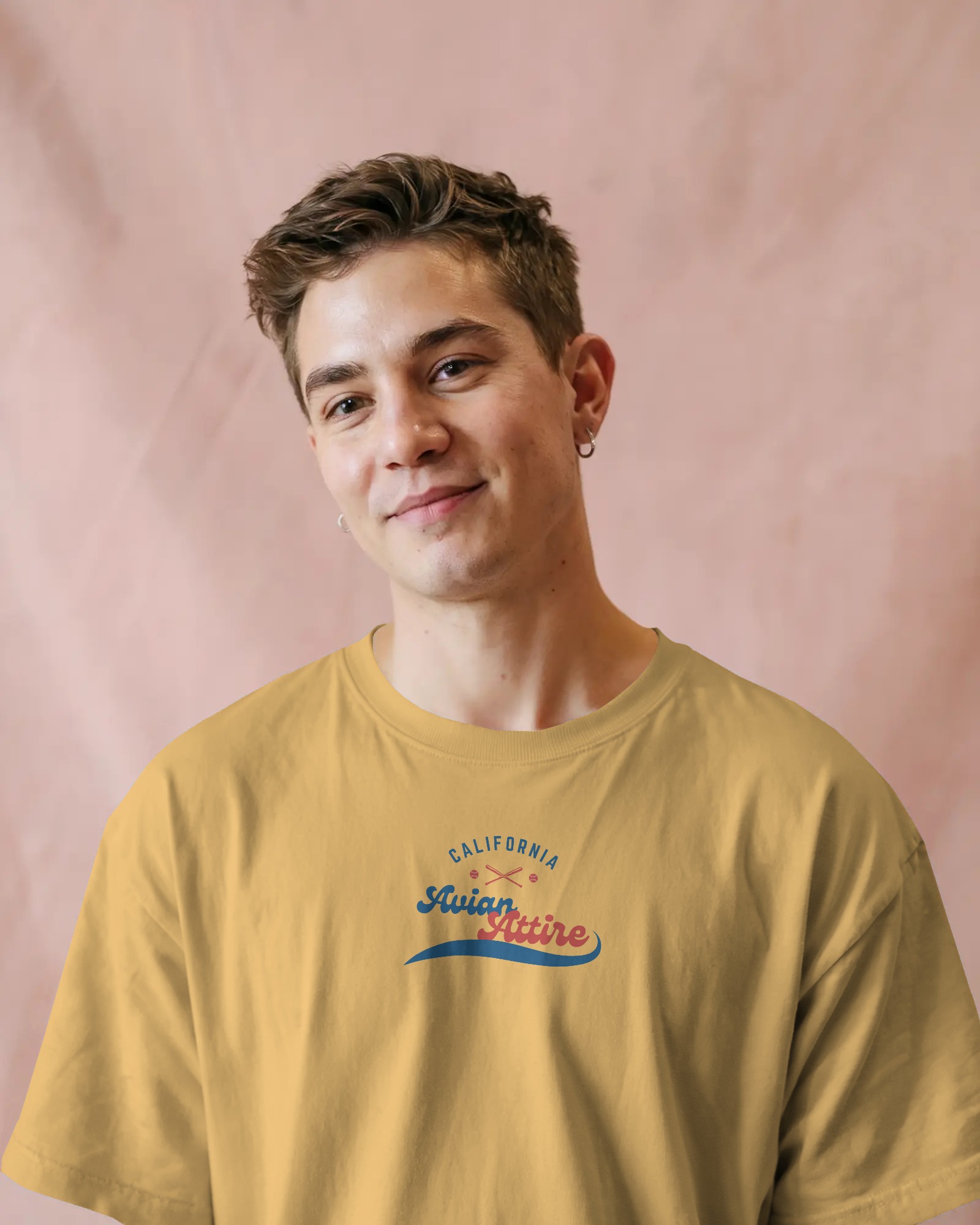 Beige Oversized T-Shirt – 260 GSM | Majestic Eagle Graphic