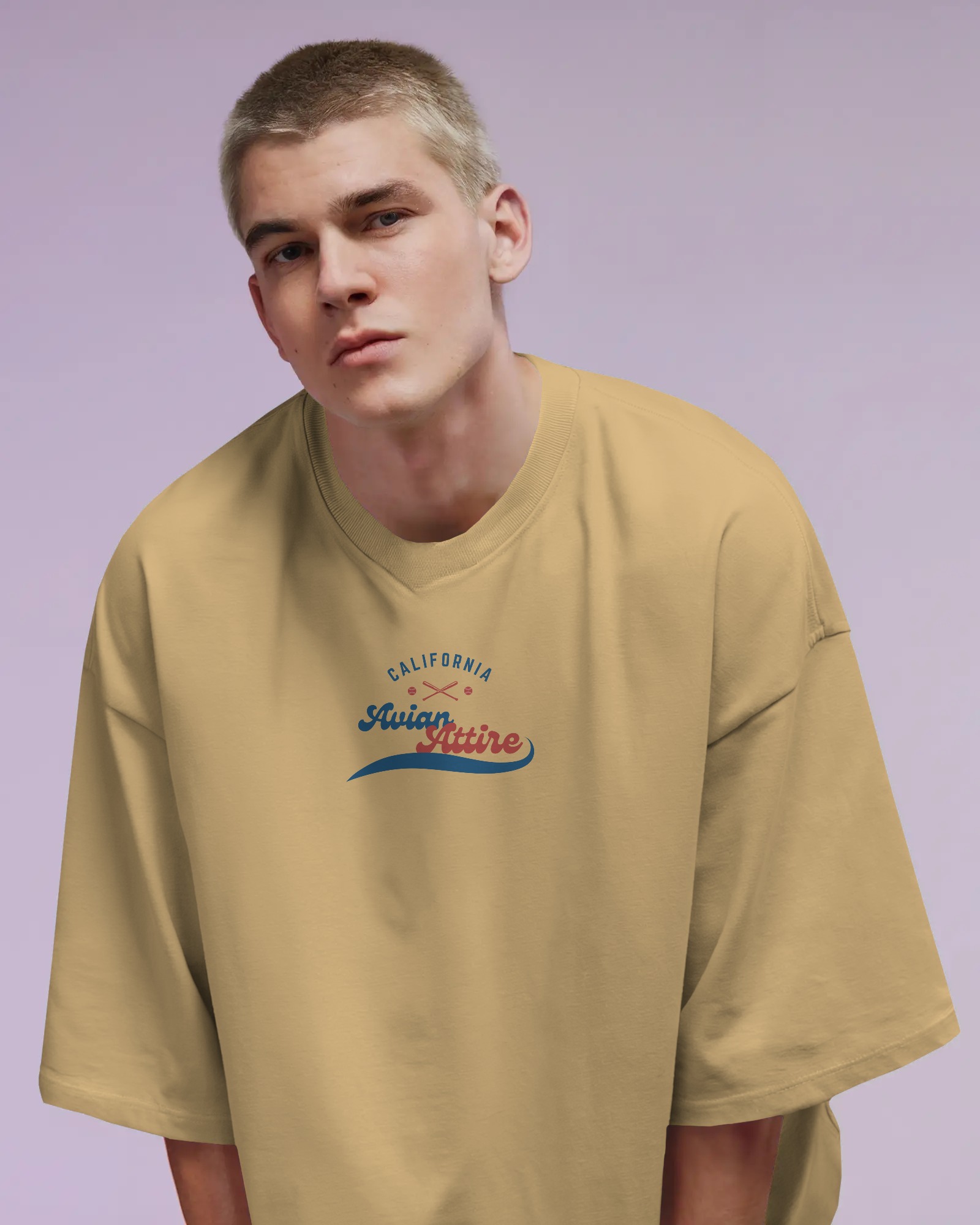 Beige Oversized T-Shirt – 260 GSM | Majestic Eagle Graphic