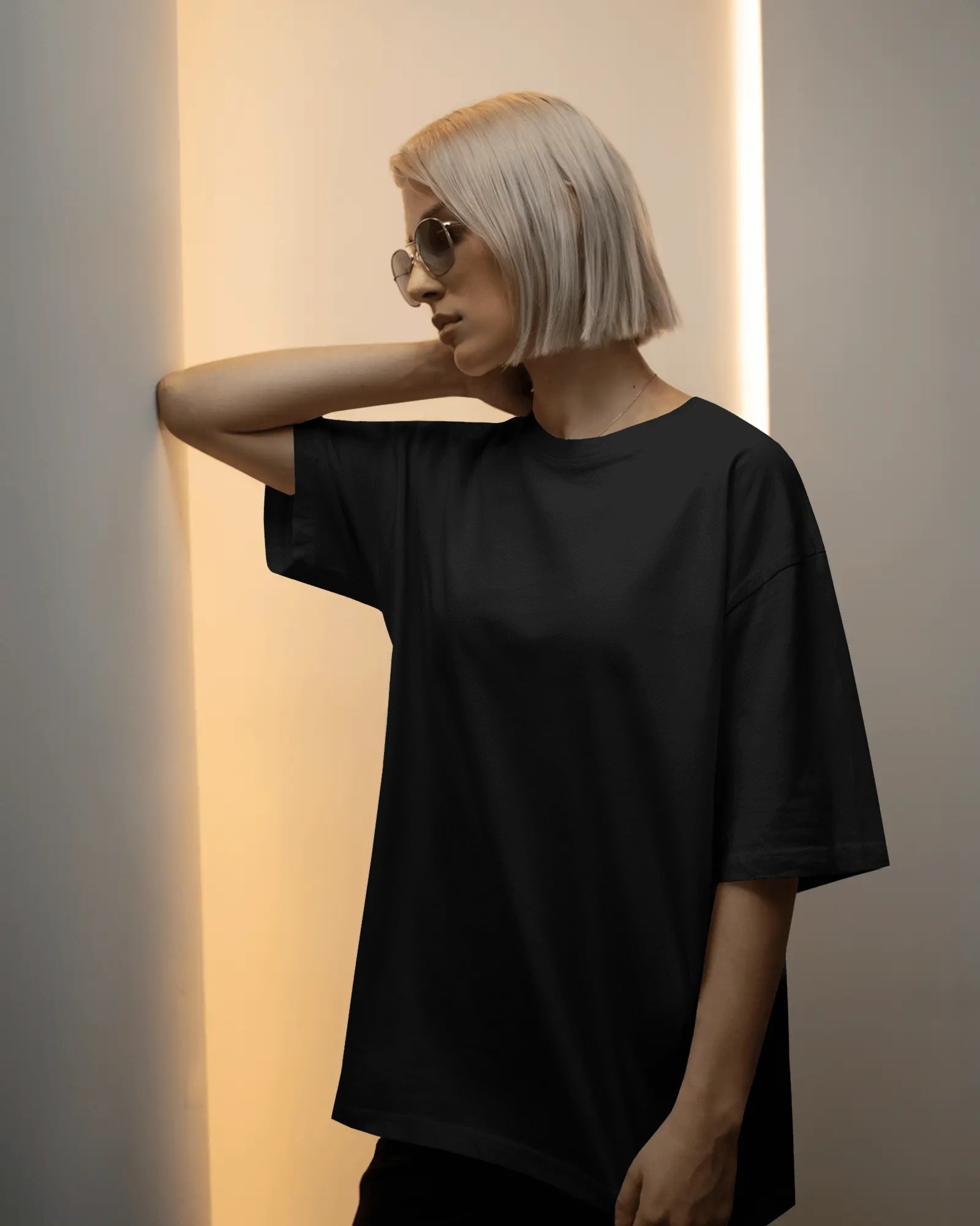 Black Oversized T-Shirt for Women – 200 GSM | Effortless & Essential