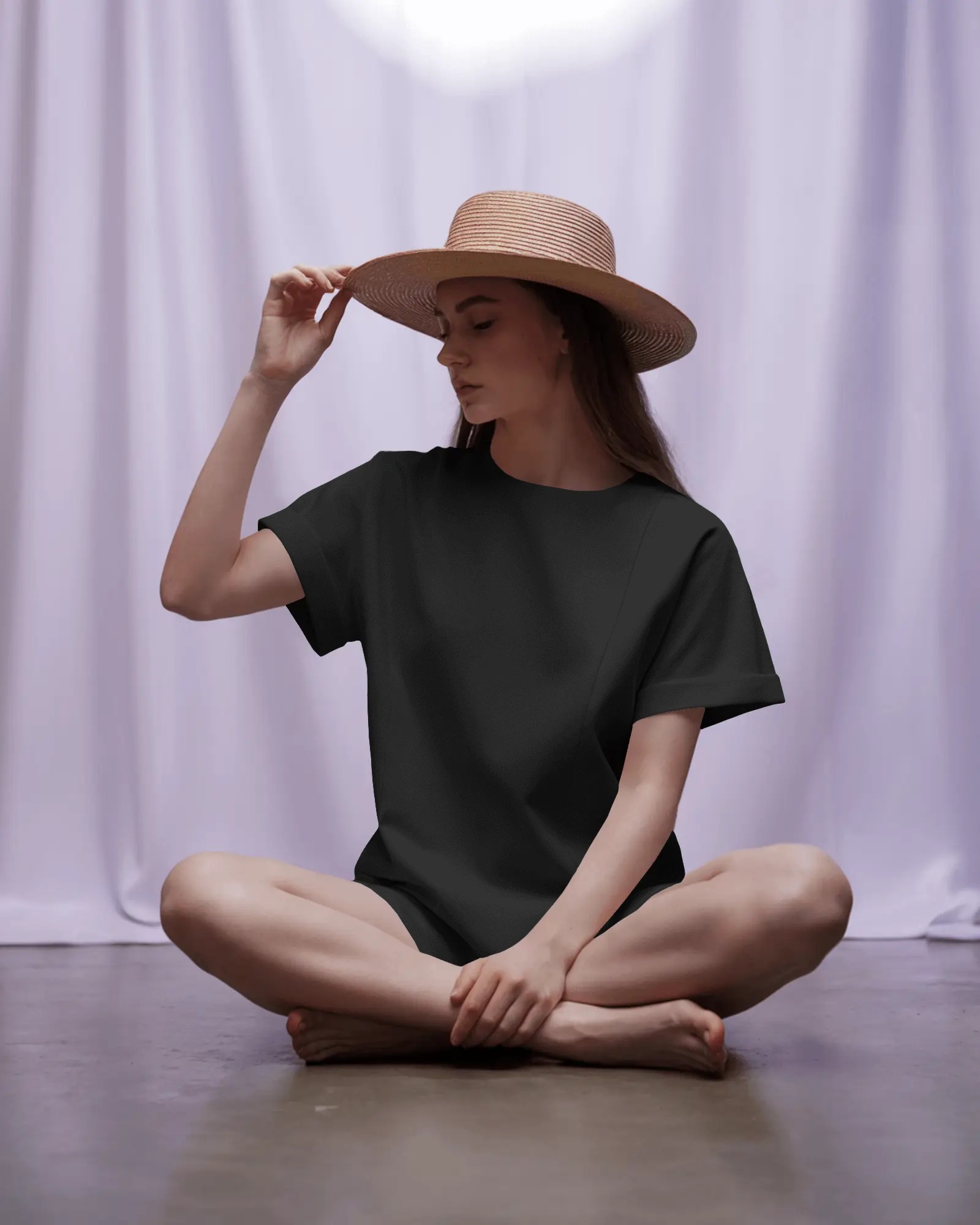 Black Oversized T-Shirt for Women – 200 GSM | Effortless & Essential