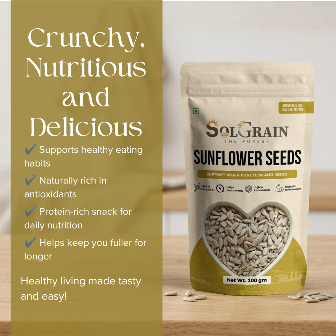 SOLGRAIN Rich in Vitamin E|Source of Protein|Supports Brain function and Heart Health| Sunflower Seeds