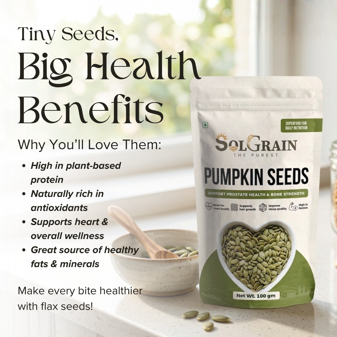 SOLGRAIN Raw Pumpkin Seeds for eating - 100 % Natural Protein & Fiber Rich/ Kaddu Ke Beej Pumpkin Seeds