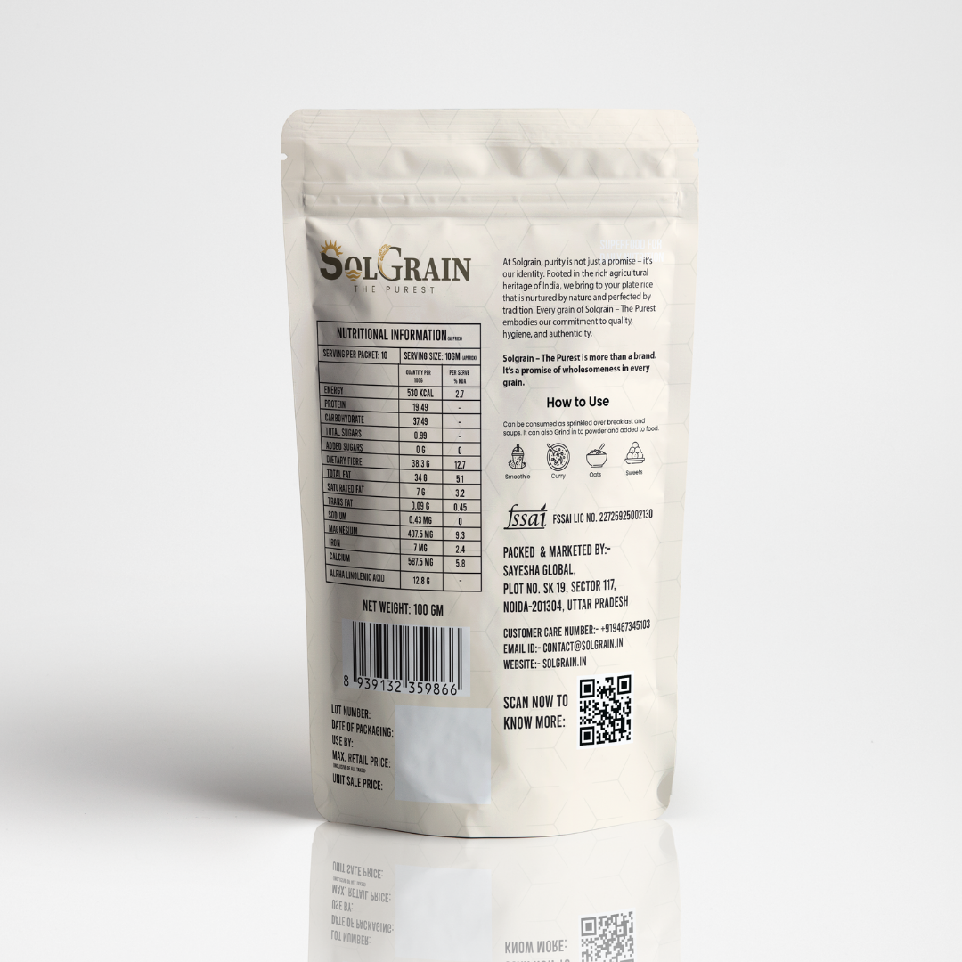 SOLGRAIN for Weight Loss with Omega 3 , Zinc and Fiber, Calcium Rich Chia Seeds