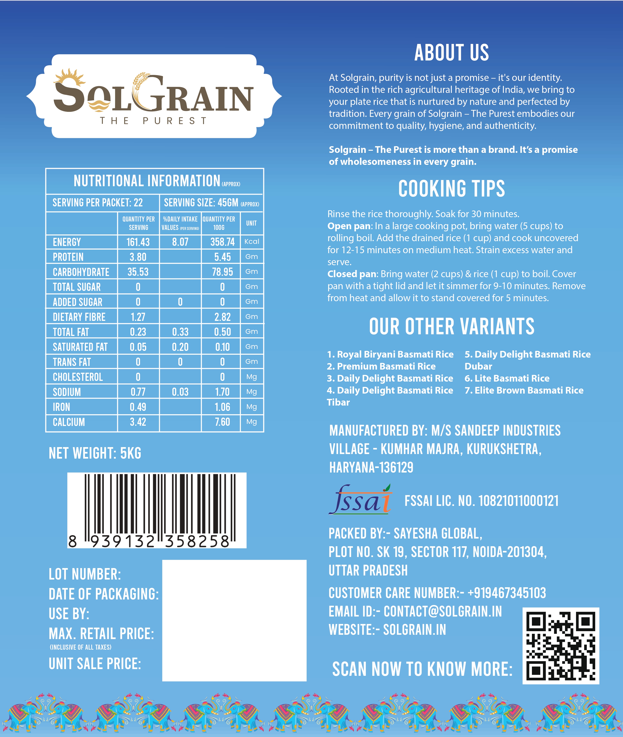 SOLGRAIN Heritage Gold Basmati Rice
