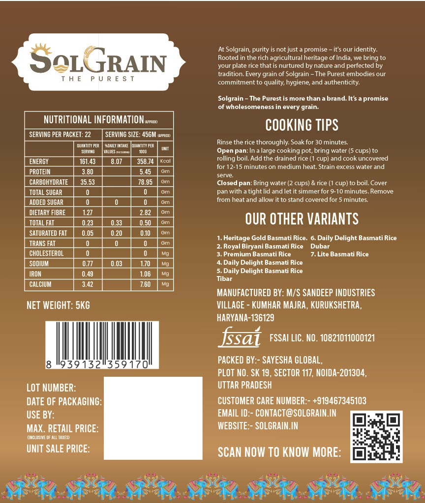 SOLGRAIN Elite Brown Basmati Rice