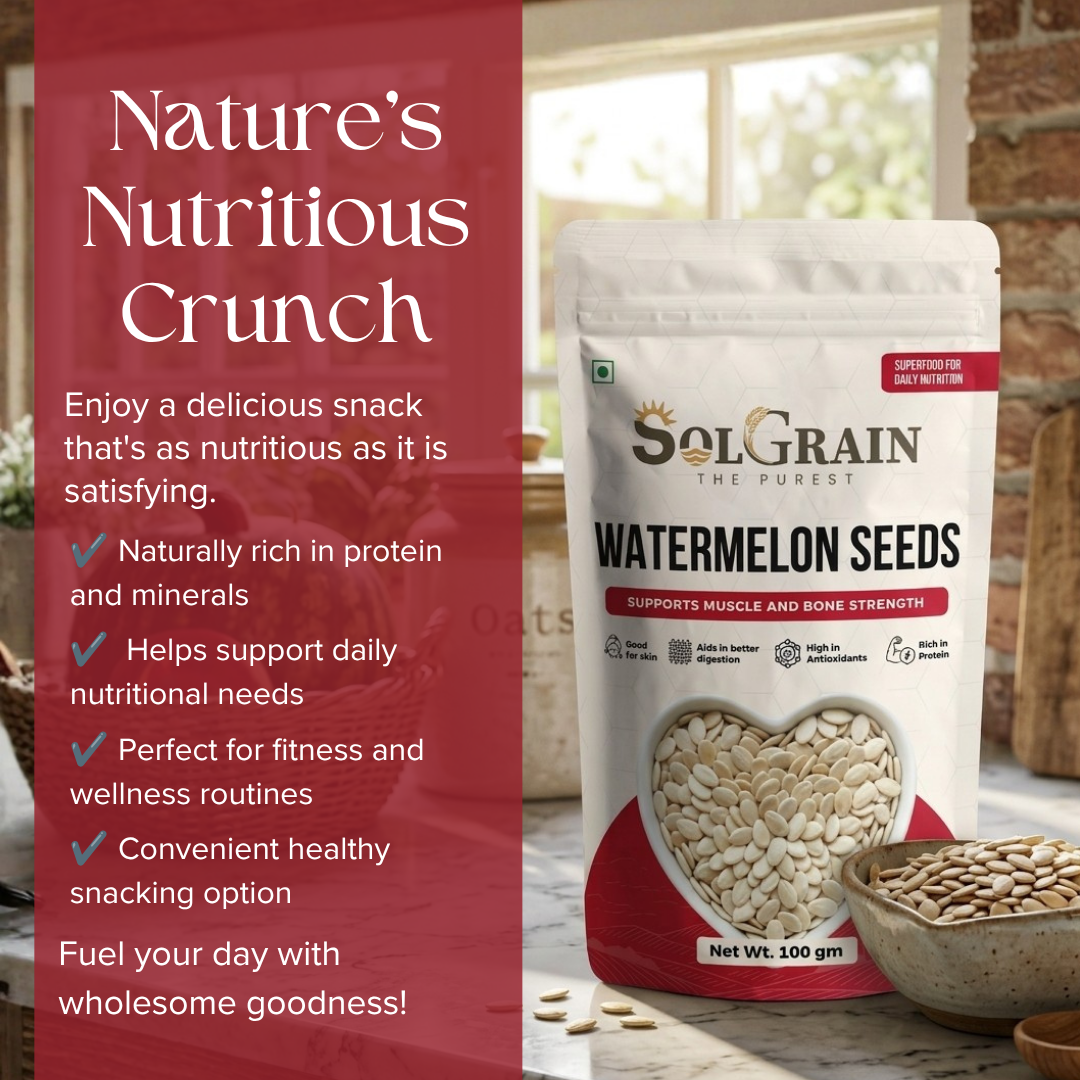 SOLGRAIN Raw Watermelon Seeds | Mega Crunch | Tarbuj Magaj | 100% Natural Watermelon Seeds
