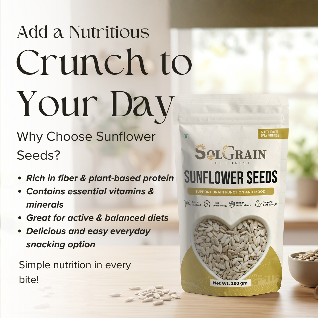 SOLGRAIN Rich in Vitamin E|Source of Protein|Supports Brain function and Heart Health| Sunflower Seeds