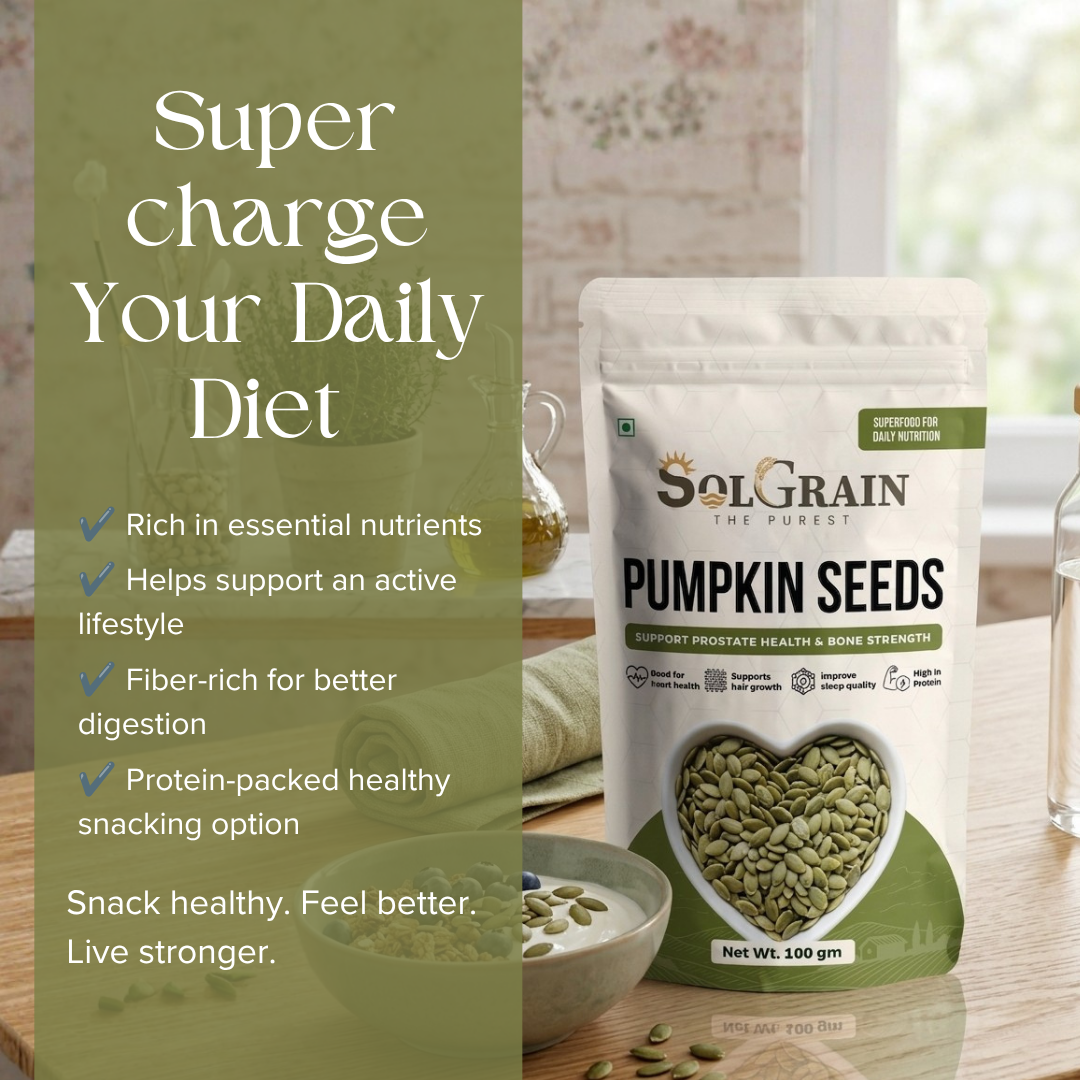 SOLGRAIN Raw Pumpkin Seeds for eating - 100 % Natural Protein & Fiber Rich/ Kaddu Ke Beej Pumpkin Seeds