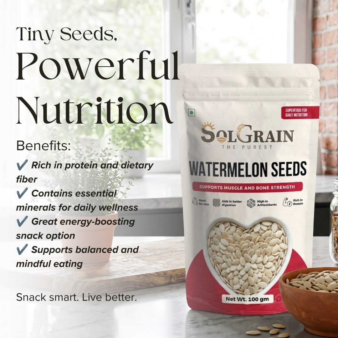 SOLGRAIN Raw Watermelon Seeds | Mega Crunch | Tarbuj Magaj | 100% Natural Watermelon Seeds