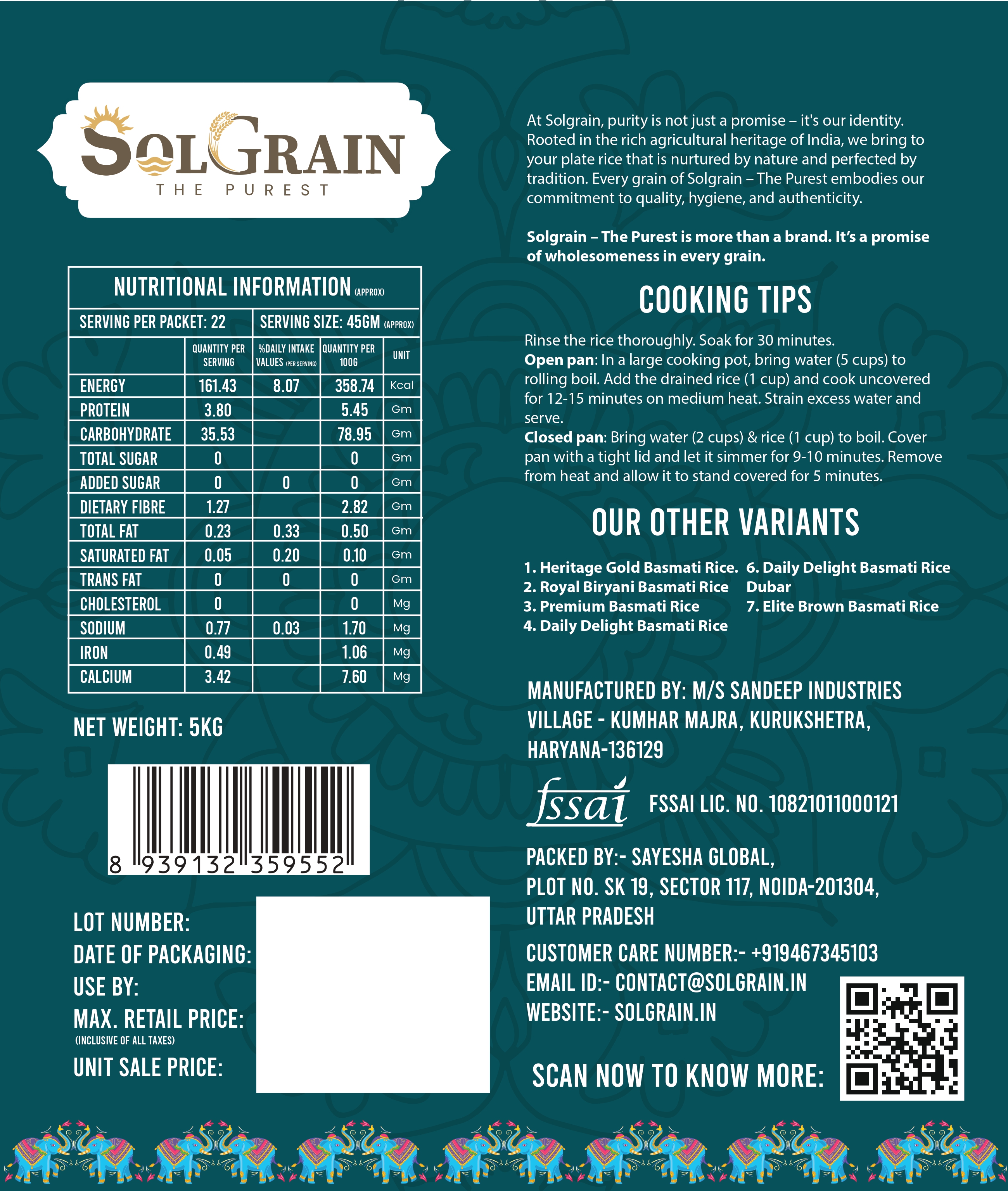 SOLGRAIN Daily Value Rice