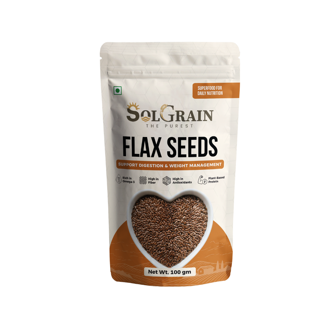 SOLGRAIN Flax Seeds for Weight Loss Rich in Protein, Fiber and Omega 3 with Healthy Heart Brown Flax Seeds