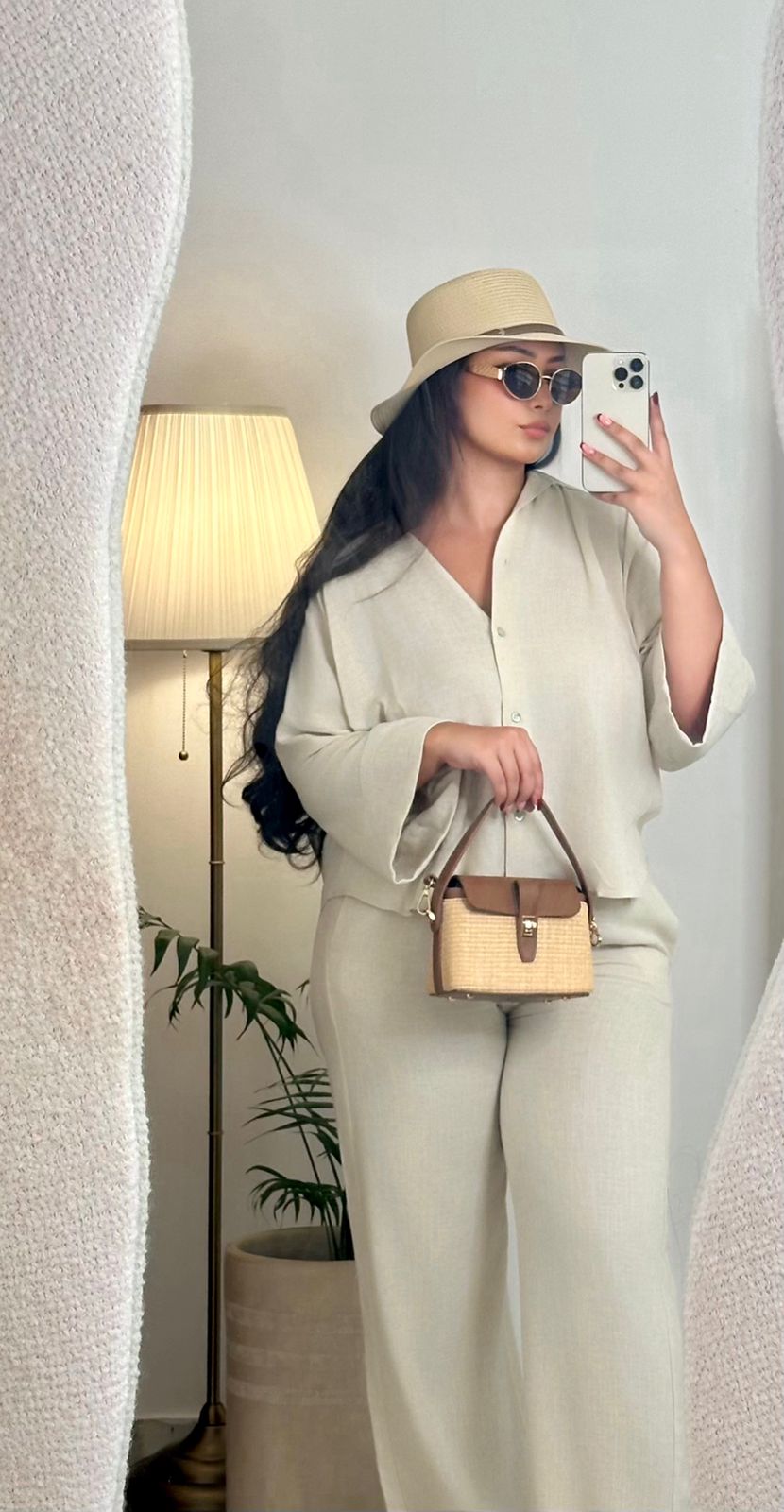 Ensemble en lin blanc ivoire