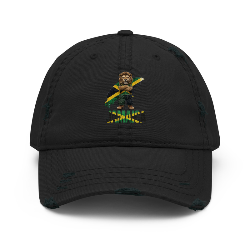 Jamaican Lion Distressed Cap