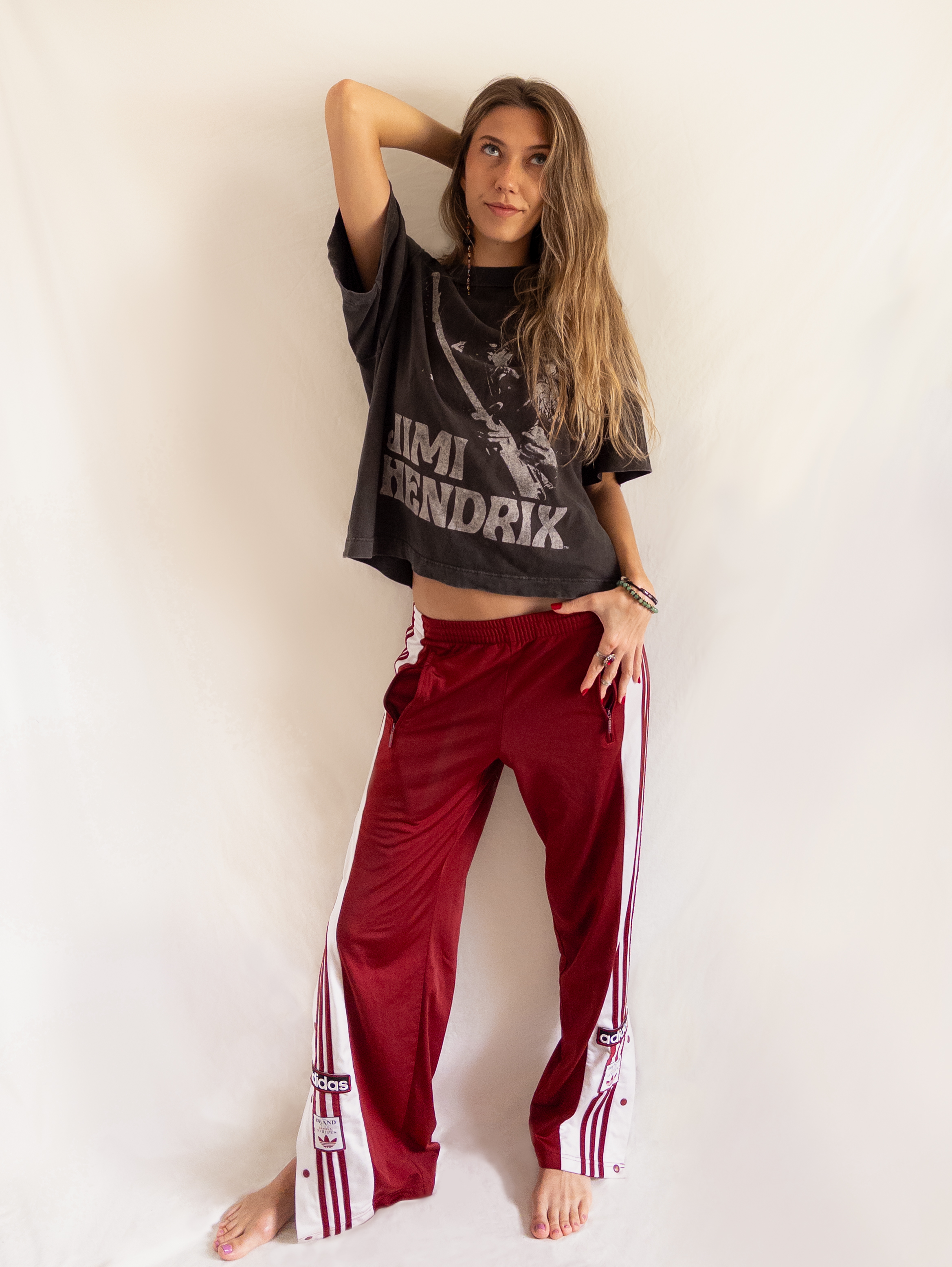 Carmine Red Adidas Track Pants