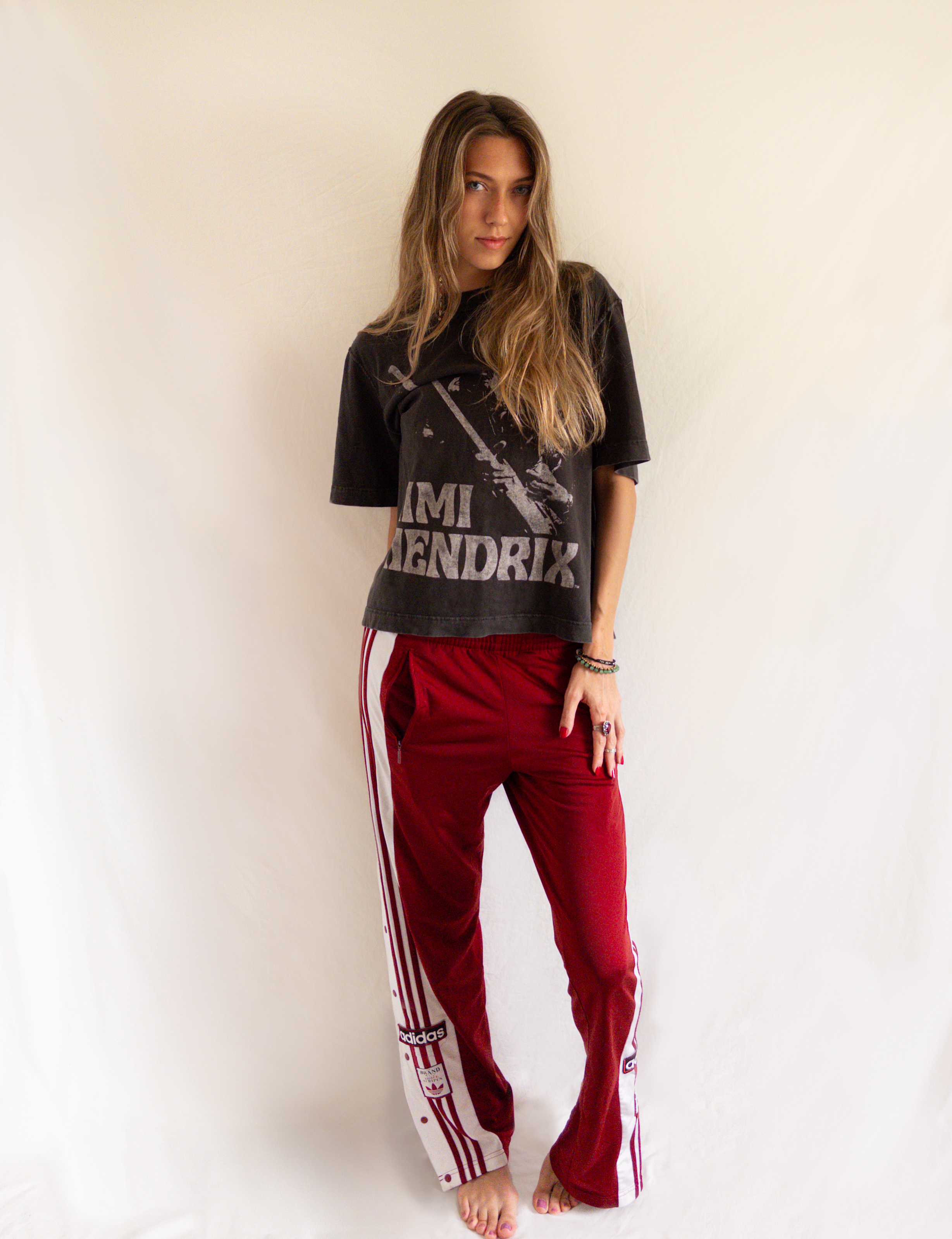 Carmine Red Adidas Track Pants