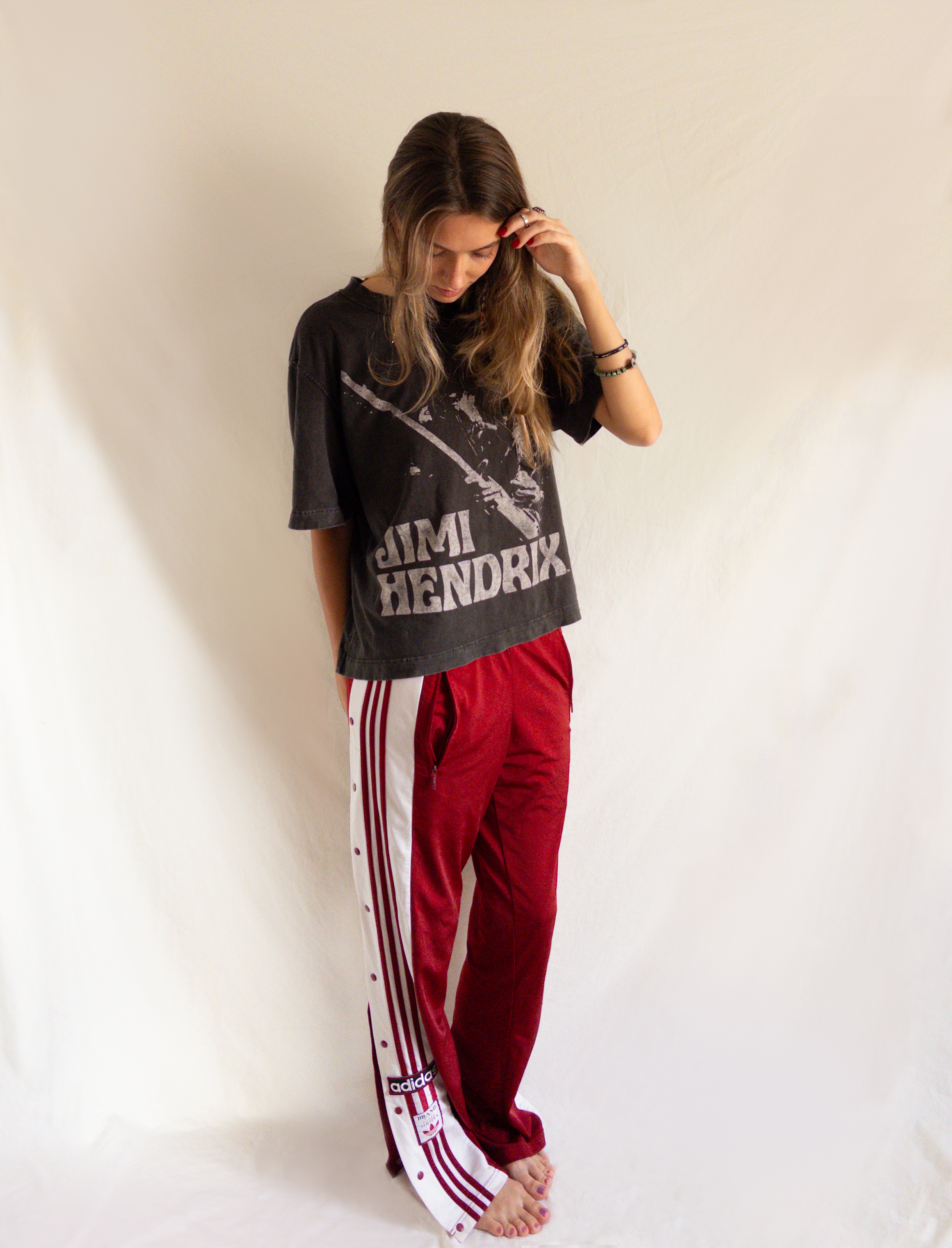 Carmine Red Adidas Track Pants