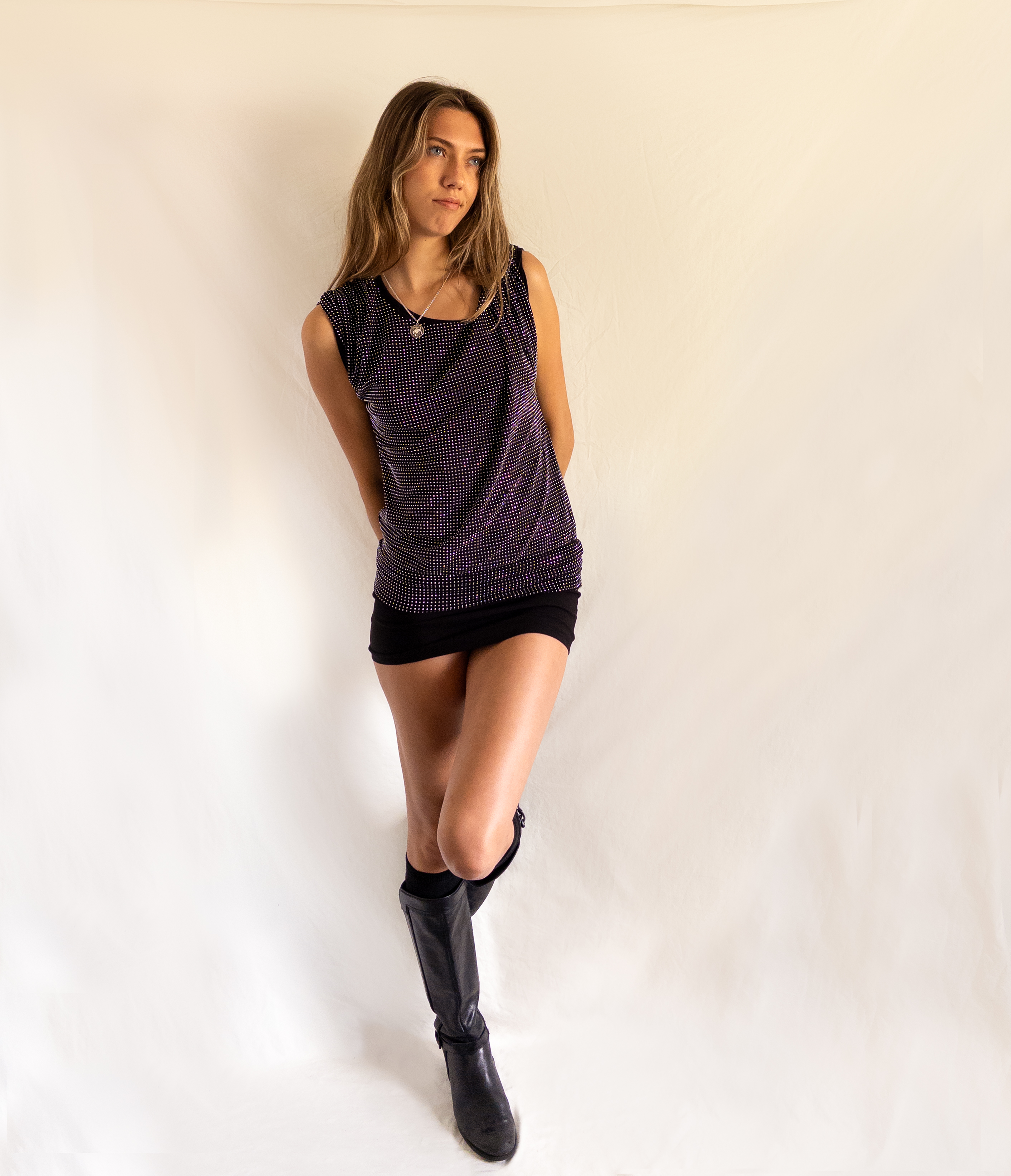 Rhinestone Slouch Top