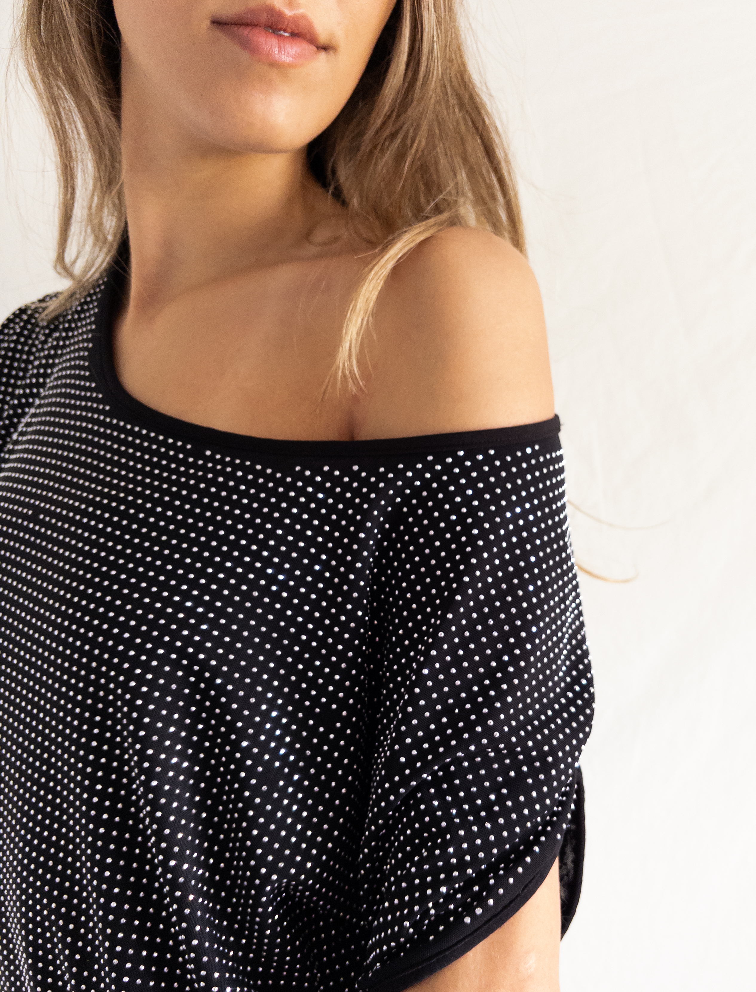 Rhinestone Slouch Top