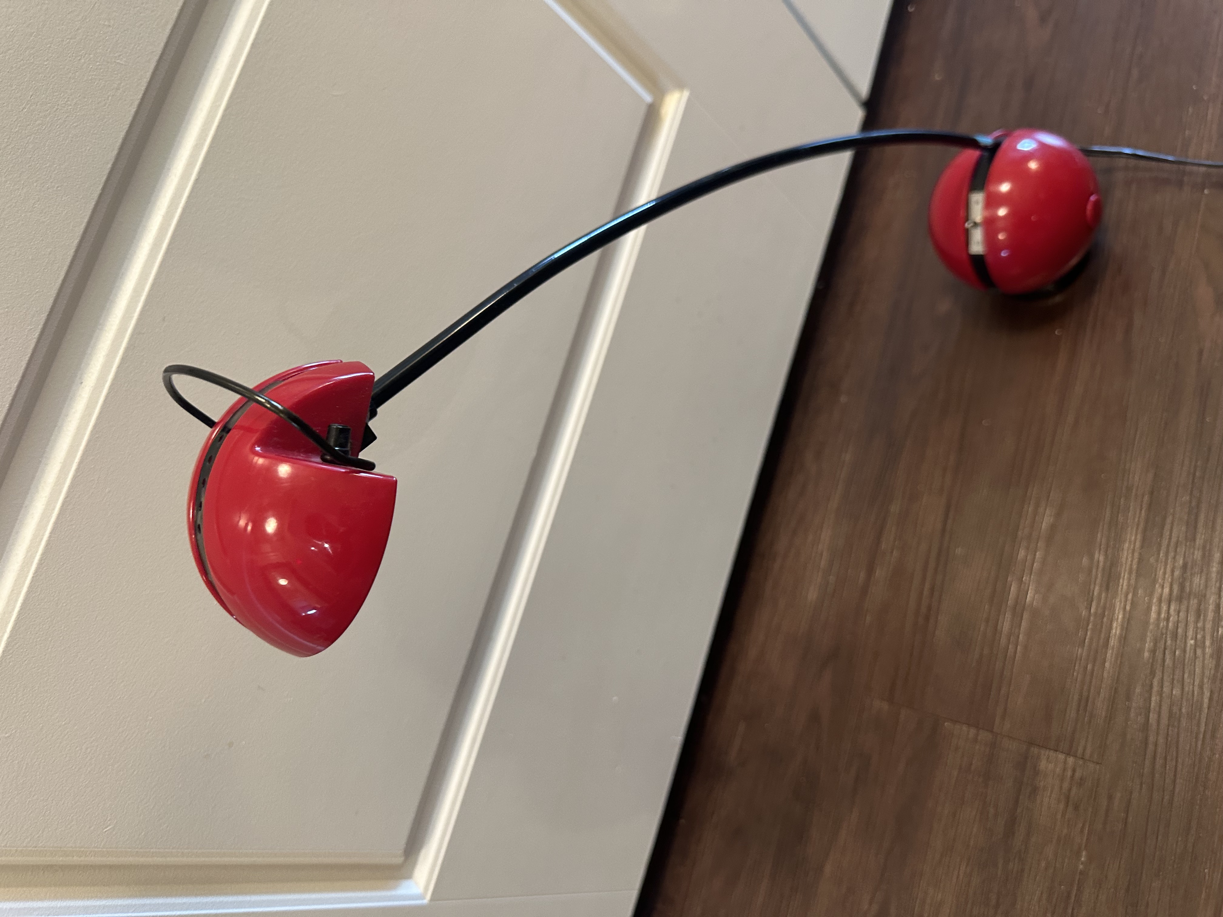 Rare VALENTI LUCE RED ALINA Adjustable Table Lamp by ISAO HOSOE Italy 70s