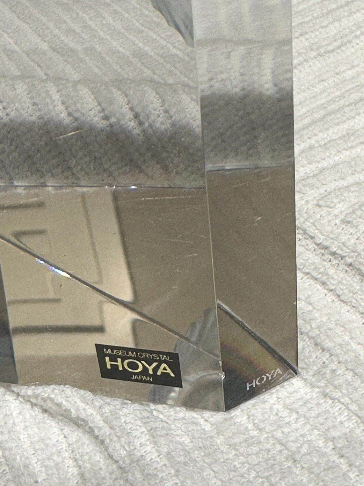 HOYA Crystal Ram Head Paperweight