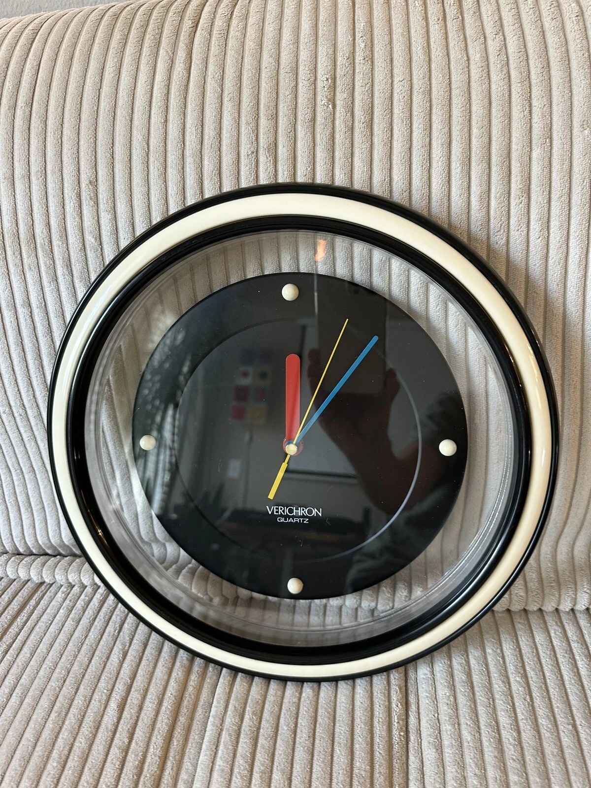 Vintage 1980s Verichron Quartz Wall Clock Postmodern