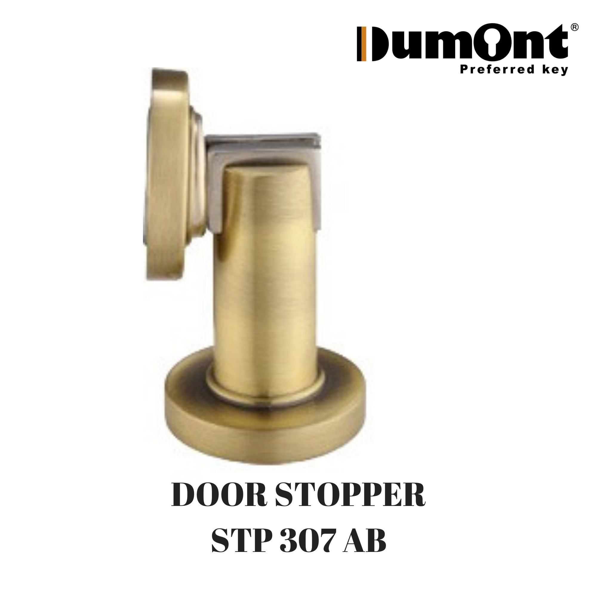 STP 307 AB Door Stop MAGNET merk DUMONT warna antik brass