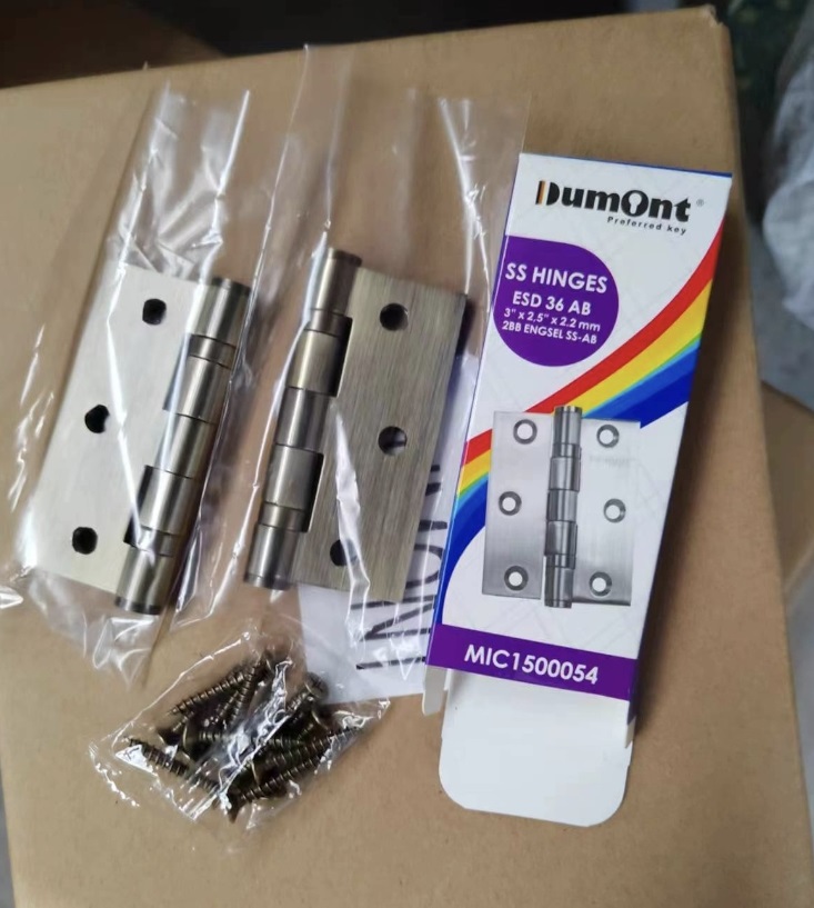 Dumont Engsel Jendela Stainless 3" x 2.5" x 2.2mm ESD36 Ball Bearing SUS201 AB Finish