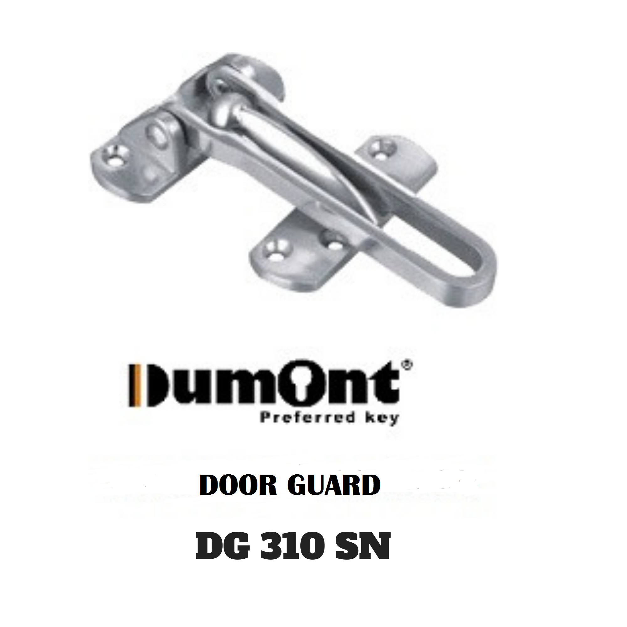 Dumont Door Guard DG 310 SN Pengaman Pintu Rumah Satin Nickel Include Sekrup