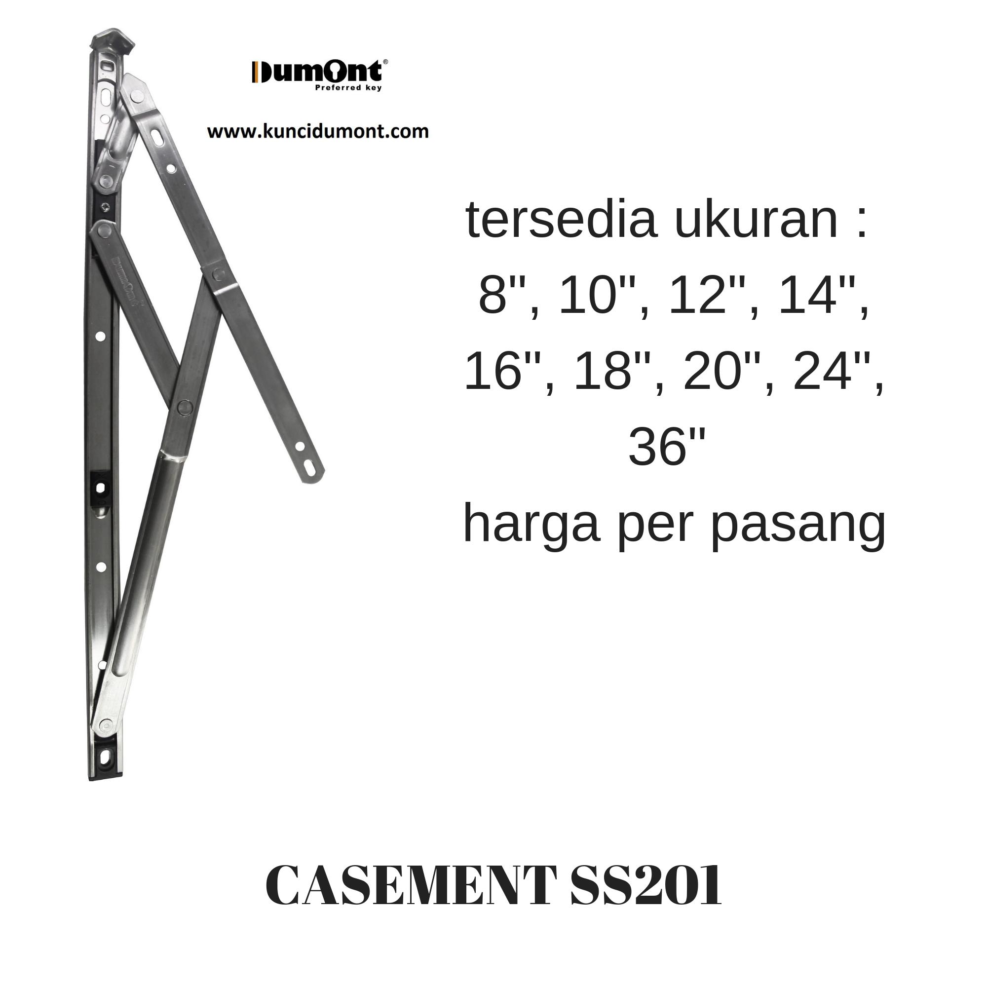 Dumont Engsel Jendela Casement SS201 CAS 8" Stainless Steel untuk Alumunium & Kayu Sirkulasi Udara Lebih Baik & Mudah Dibersihkan