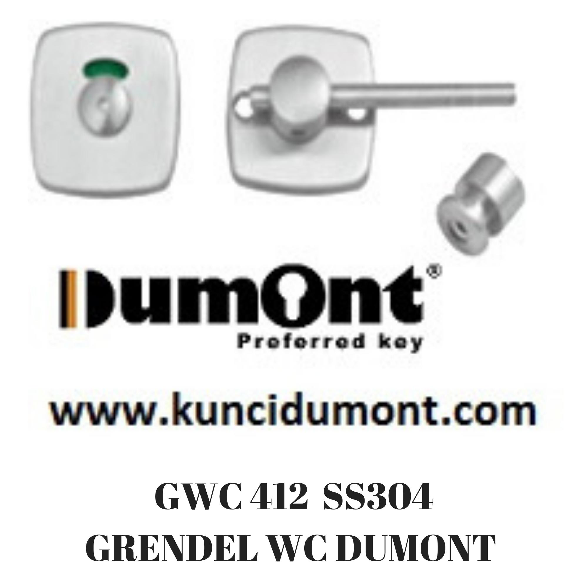 Dumont GWC 412 SS304 Grendel WC Mal Bentuk Kotak dengan Indikator Warna Merah Hijau Kualitas Terbaik Cocok untuk Pintu WC Public Hotel Mal High Risk Building